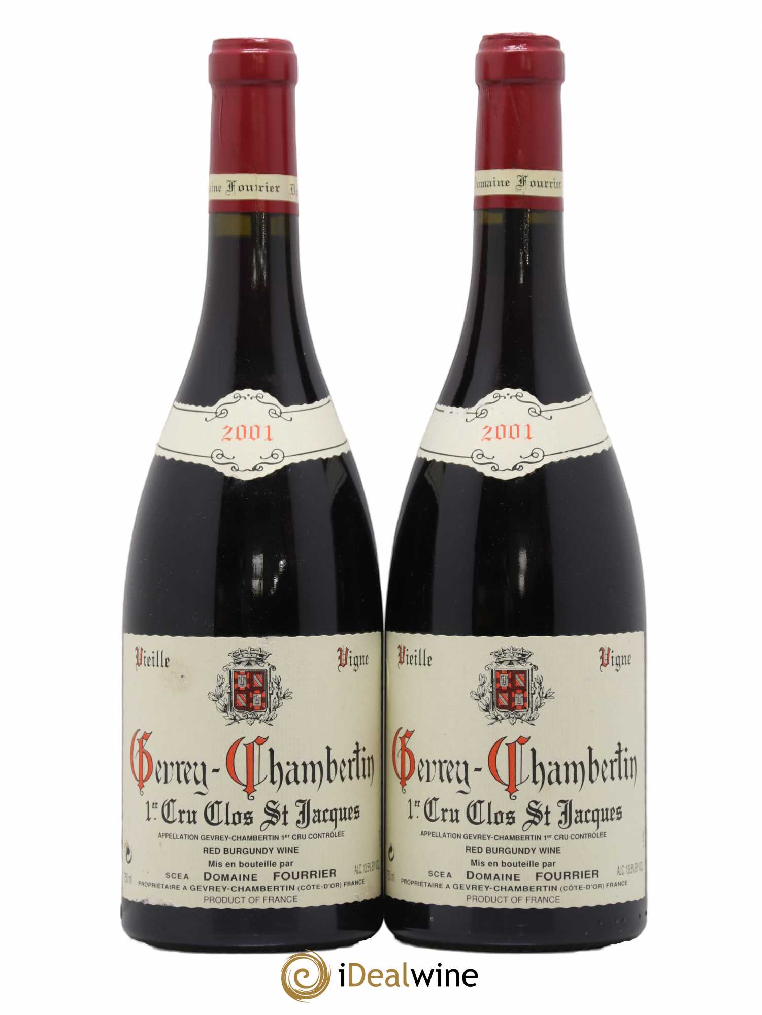Gevrey-Chambertin 1er Cru Clos Saint-Jacques Vieille Vigne Fourrier (Domaine) 2001 - Lot de 2 bouteilles - 0