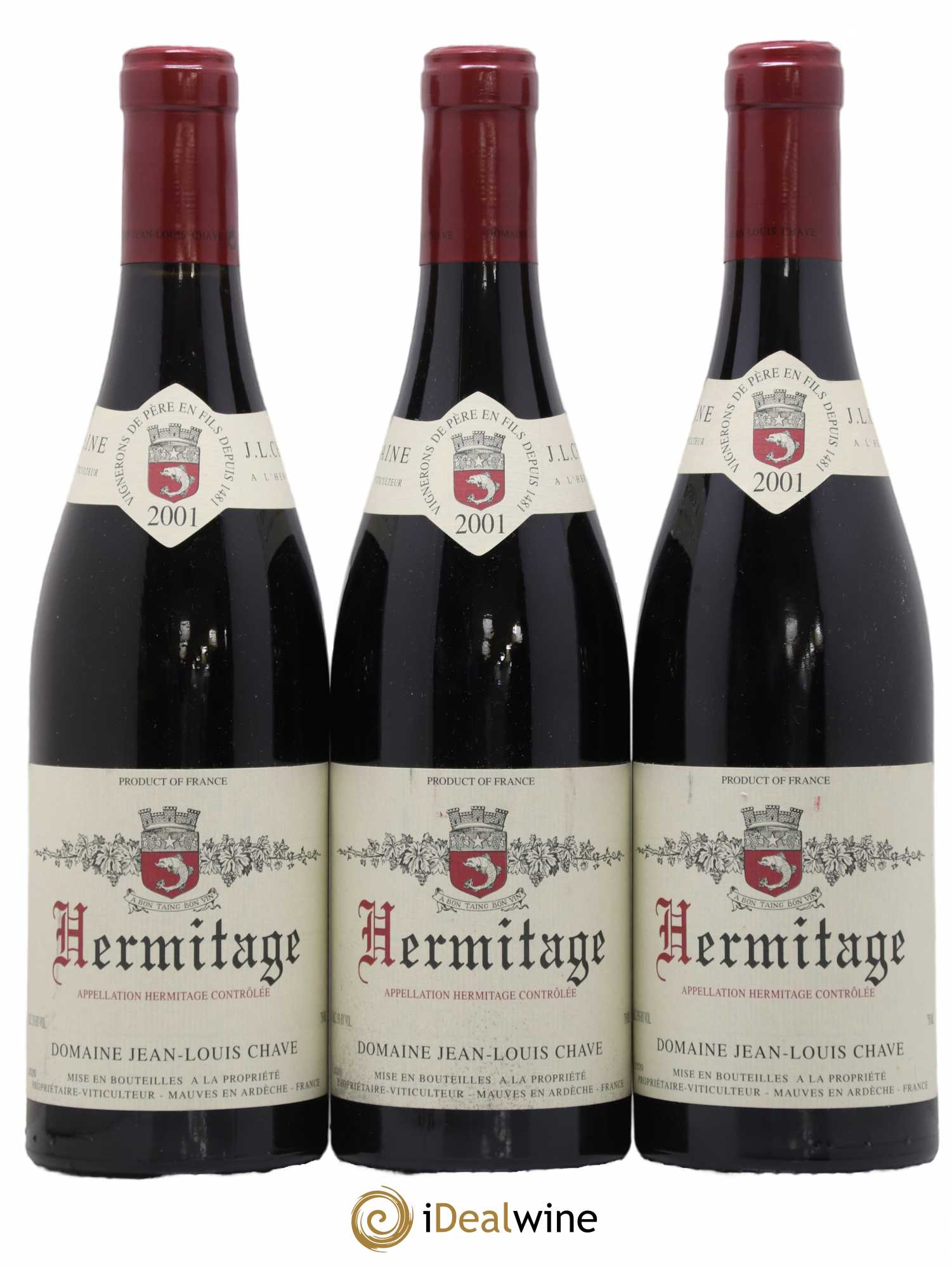 Hermitage Jean-Louis Chave 2001 - Lot de 3 bouteilles - 0