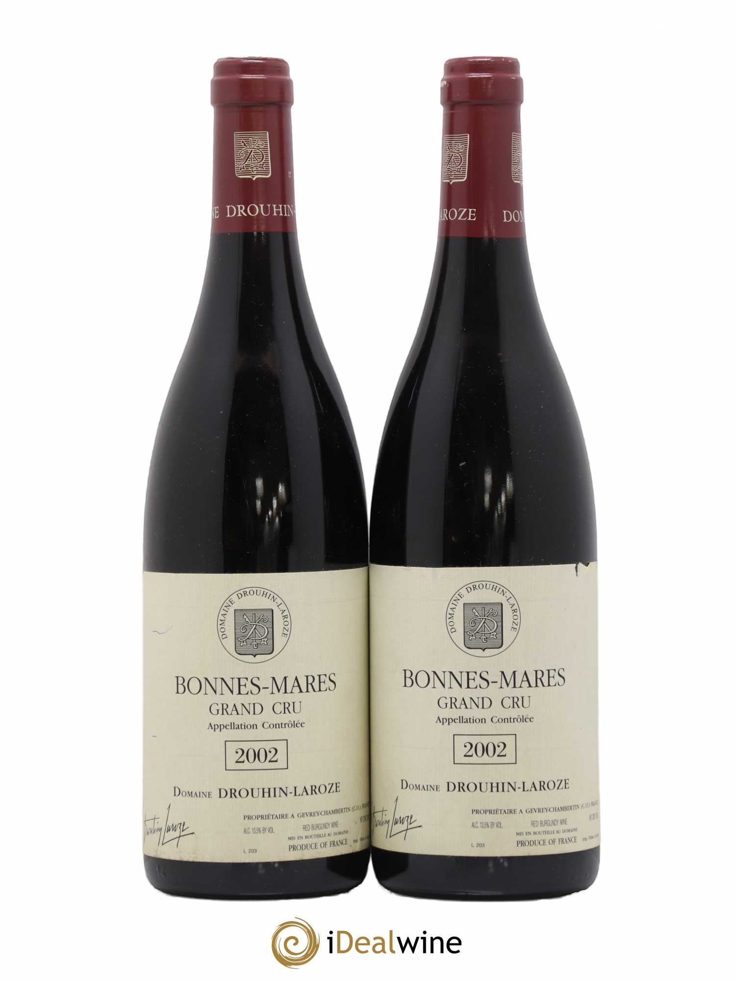 Bonnes-Mares Grand Cru Domaine Drouhin-Laroze 2002 - Lot de 2 bouteilles - 0