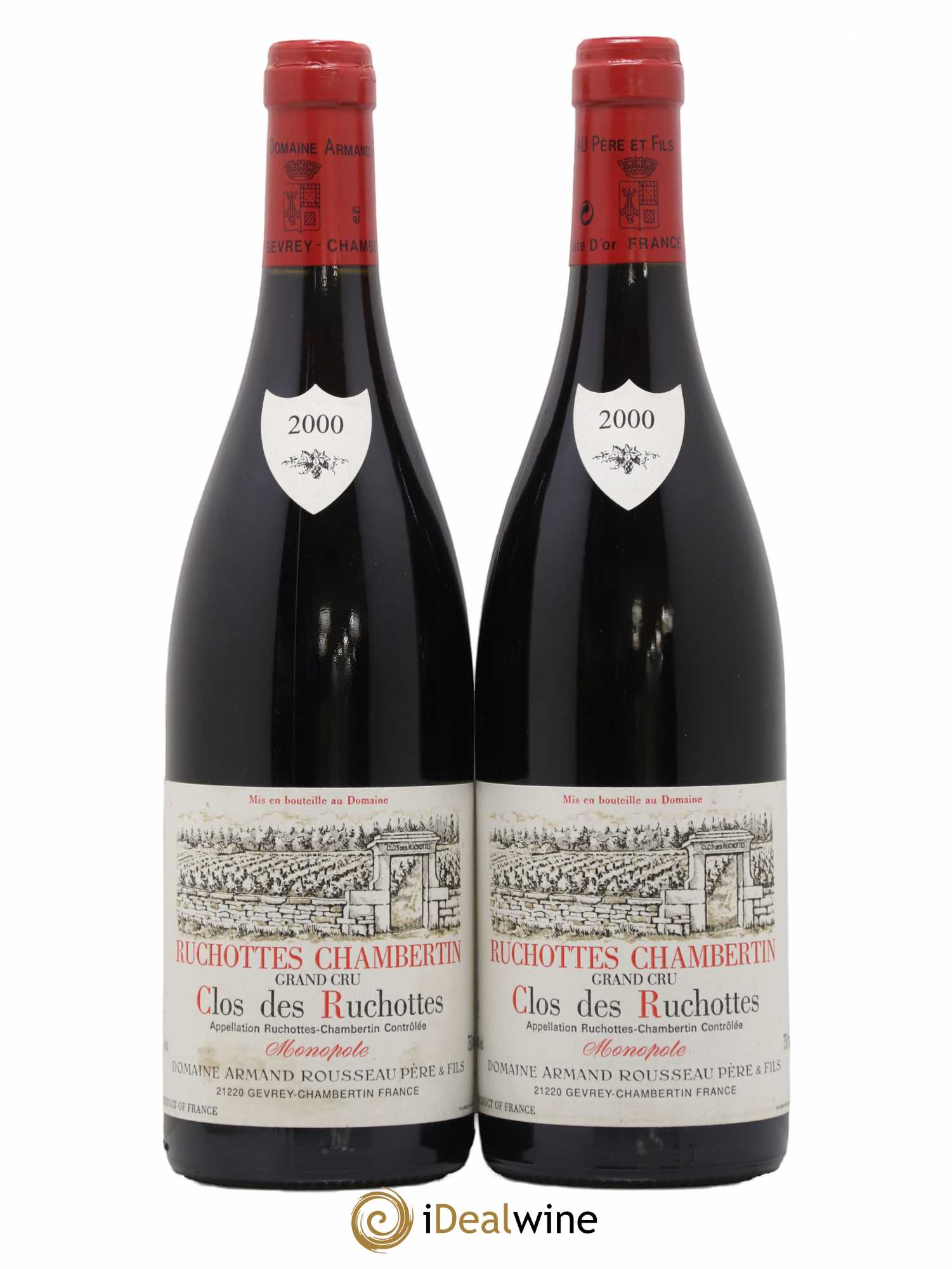 Ruchottes-Chambertin Grand Cru Clos des Ruchottes Armand Rousseau (Domaine) 2000 - Lotto di 2 bottiglie - 0