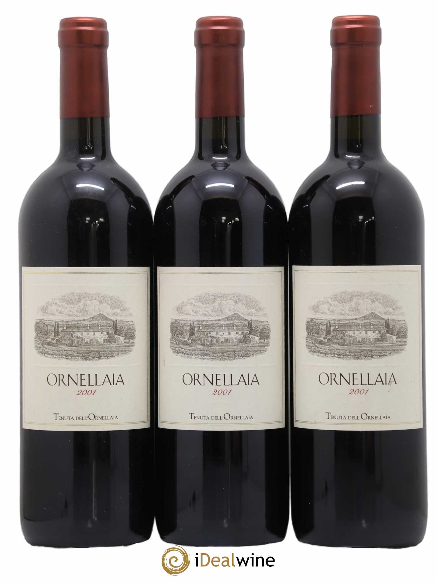 Bolgheri DOC Superiore Ornellaia Tenuta Dell'Ornellaia - Frescobaldi 2001 - Lot de 3 bouteilles - 0