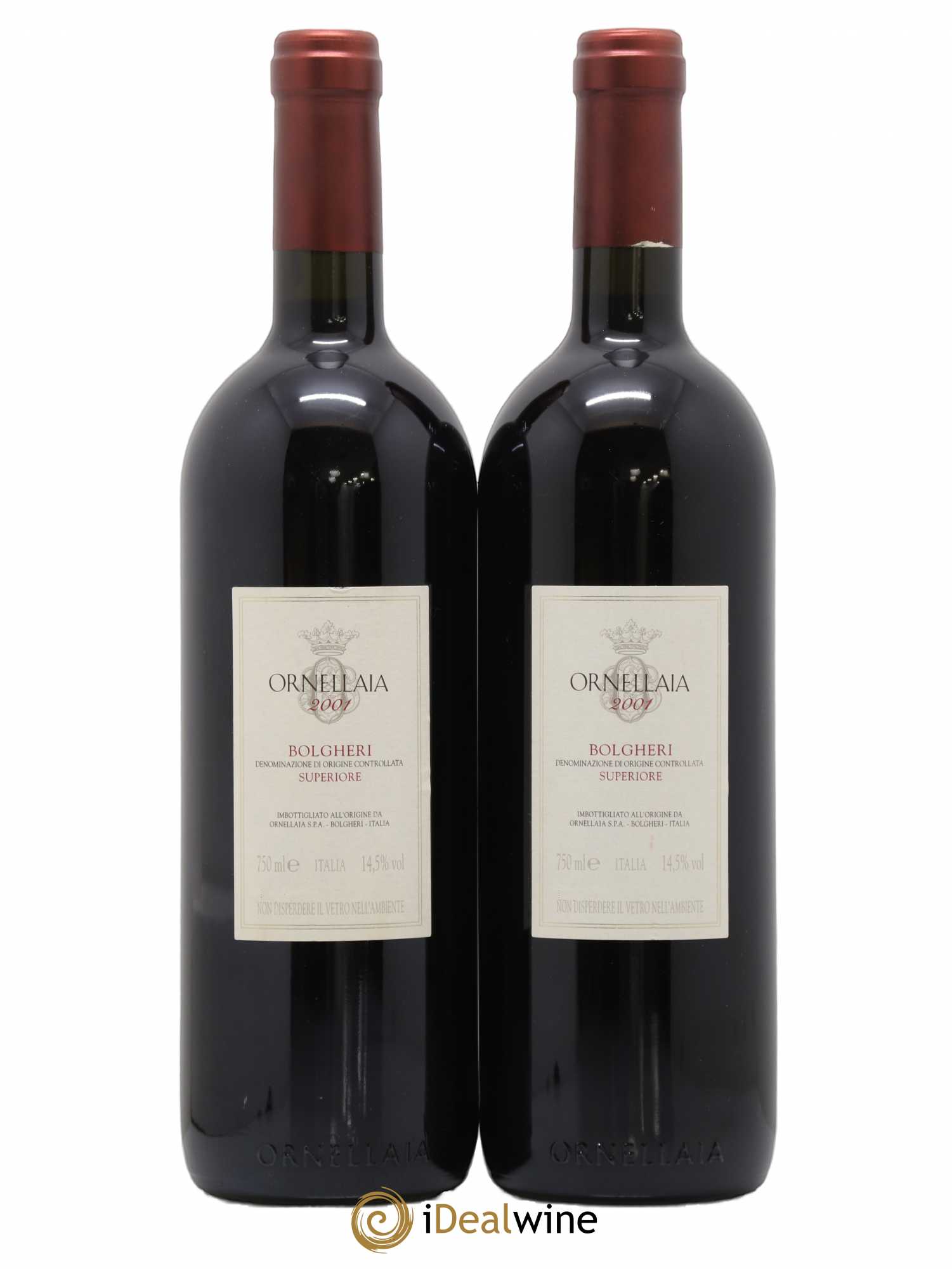 Bolgheri DOC Superiore Ornellaia Tenuta Dell'Ornellaia - Frescobaldi 2001 - Lot de 2 bouteilles - 1