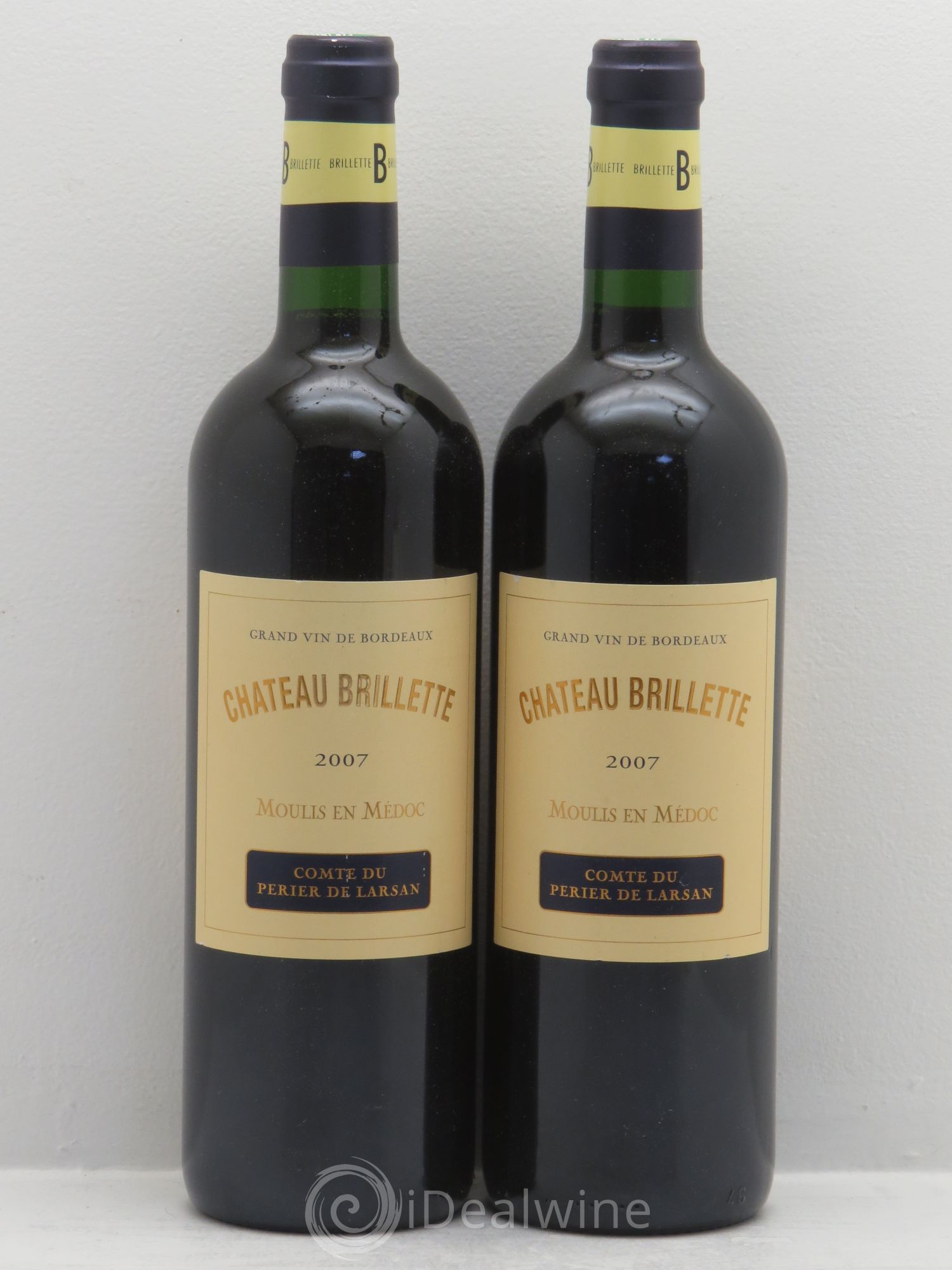 Château Brillette Cru Bourgeois (sans prix de réserve) 2007 - Lot de 2 bouteilles - 0