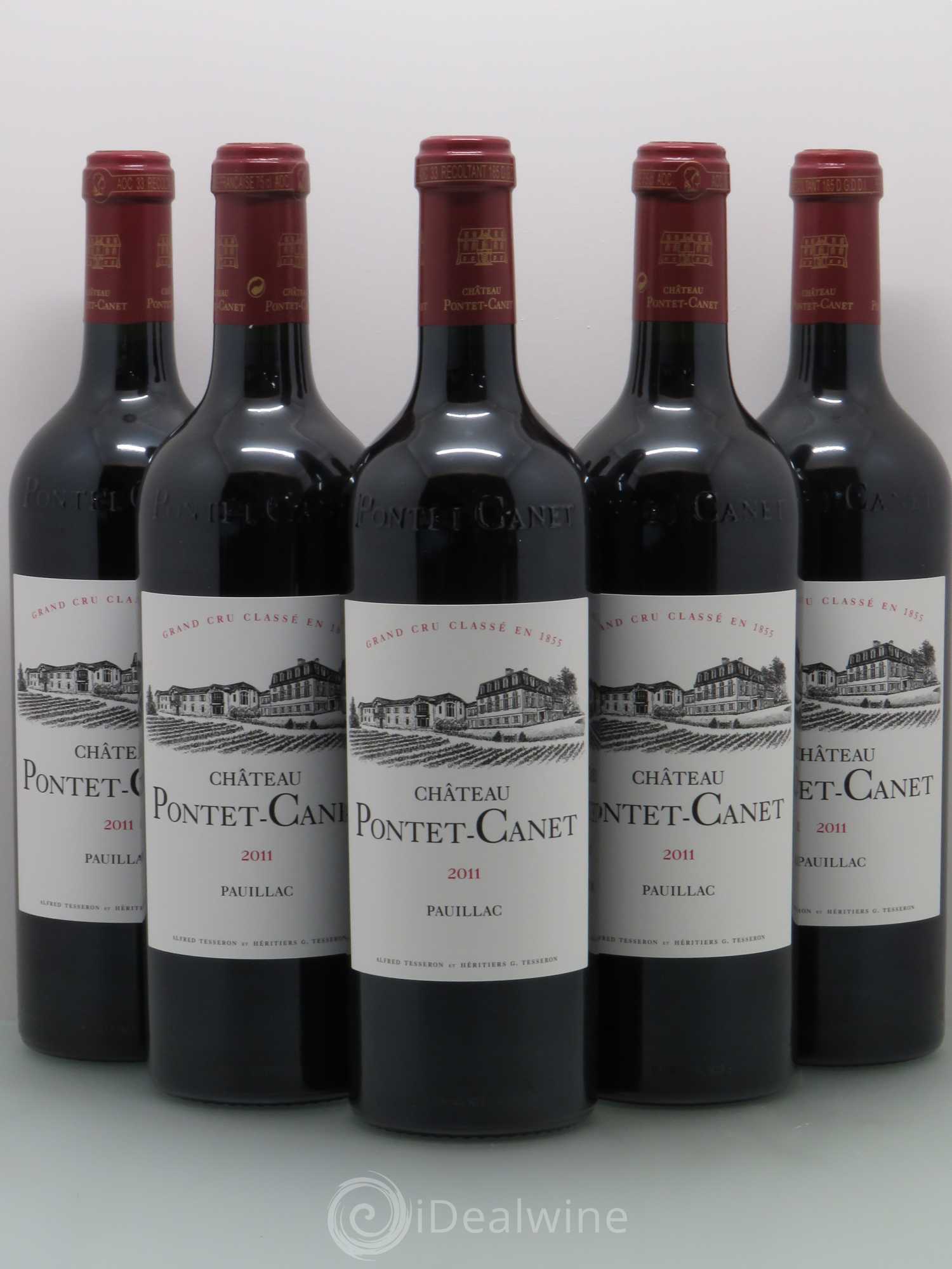 Château Pontet Canet 5ème Grand Cru Classé 2011 - Lot de 5 bouteilles - 0