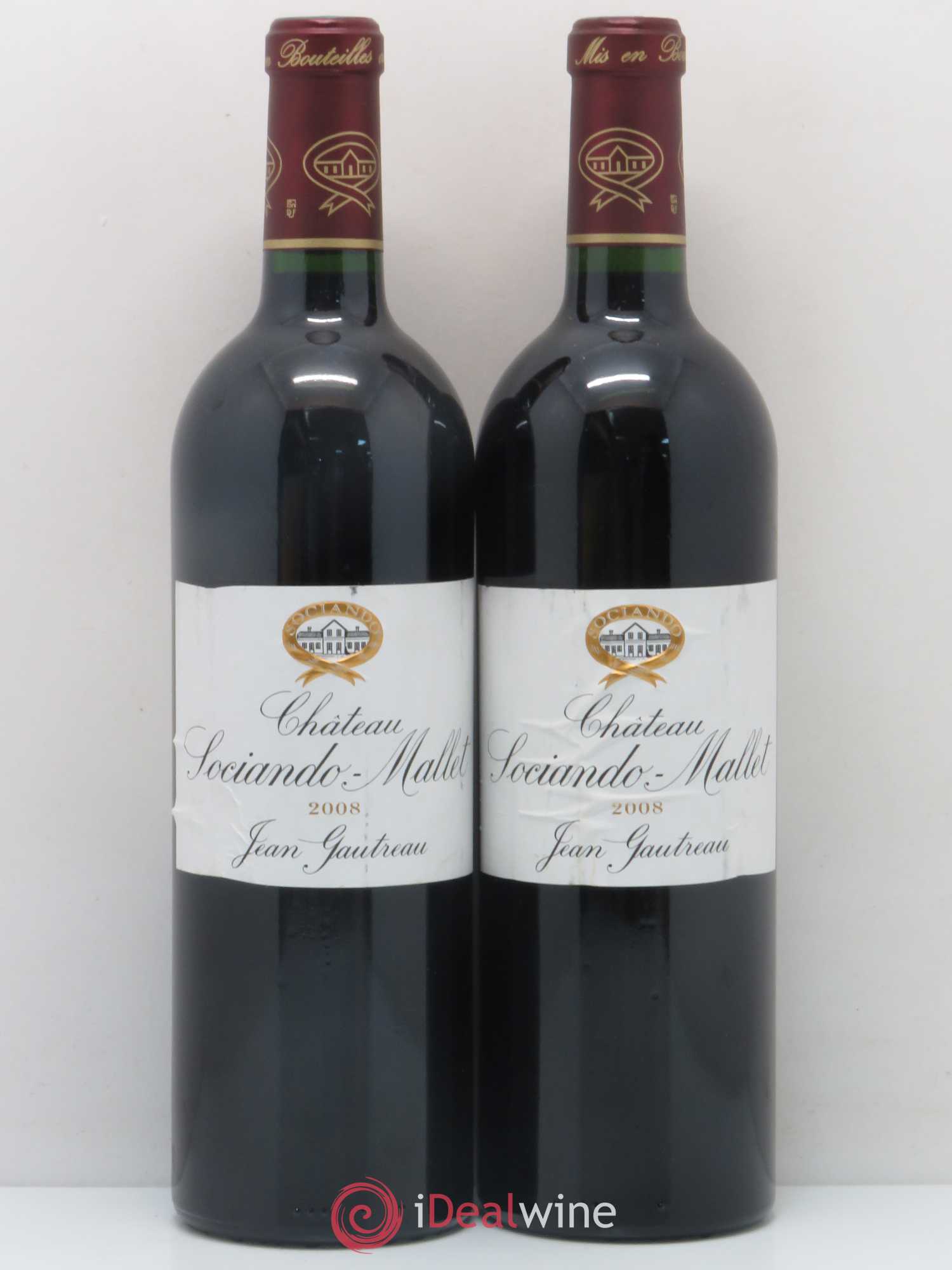 Château Sociando Mallet (sans prix de réserve) 2008 - Lot de 2 bouteilles - 0