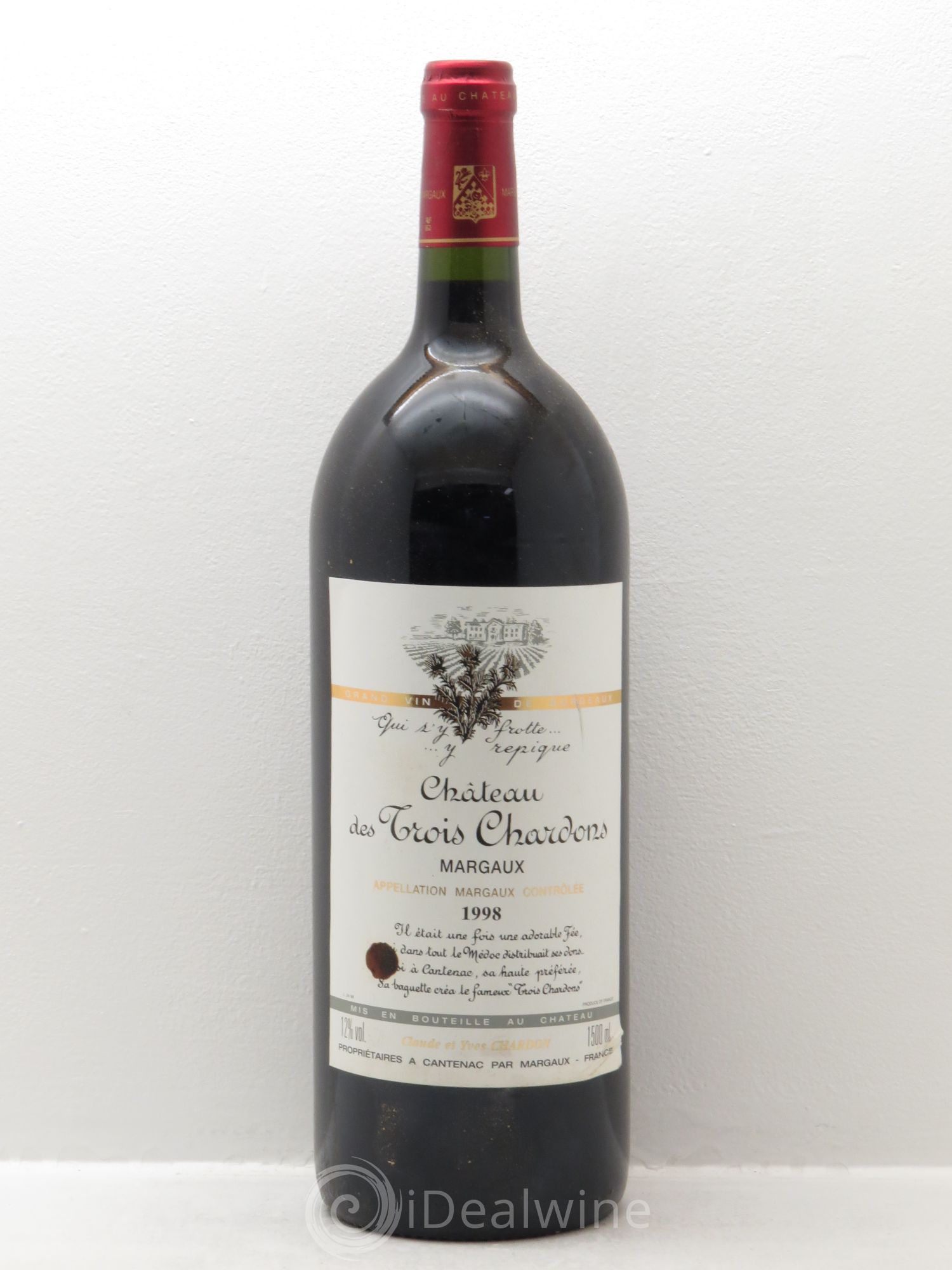 Bordeaux Château Les 3 Chardons - Margaux 1998 - Posten von 1 Magnum - 0