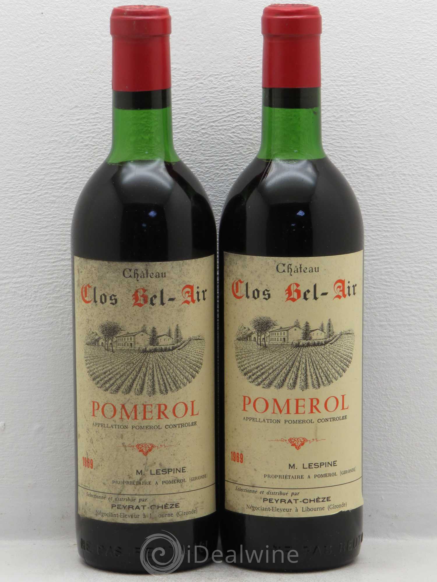 Clos Bel Air Pomerol (sans prix de réserve) 1969 - Posten von 2 Flaschen - 0
