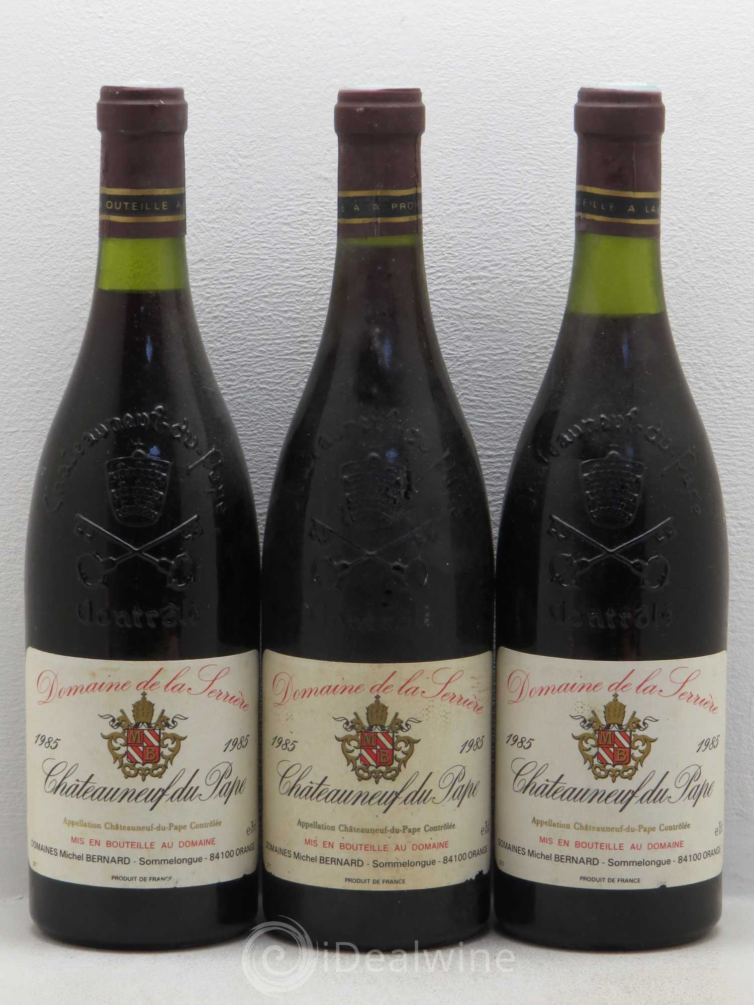 Châteauneuf-du-Pape Domaine de la Serrière (sans prix de réserve) 1985 - Posten von 3 Flaschen - 0