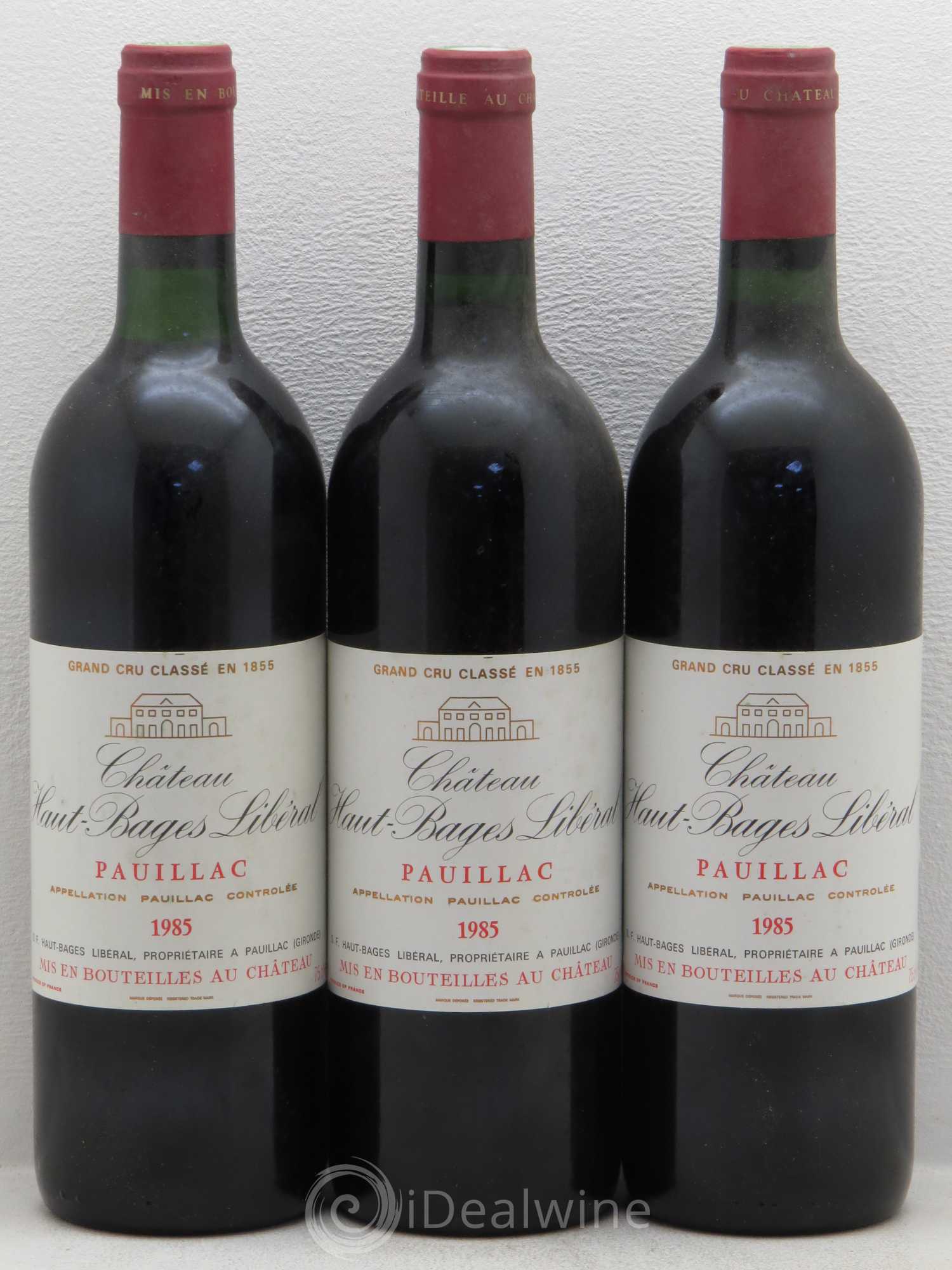 Château Haut Bages Libéral 5ème Grand Cru Classé (sans prix de réserve) 1985 - Lot de 3 bouteilles - 0