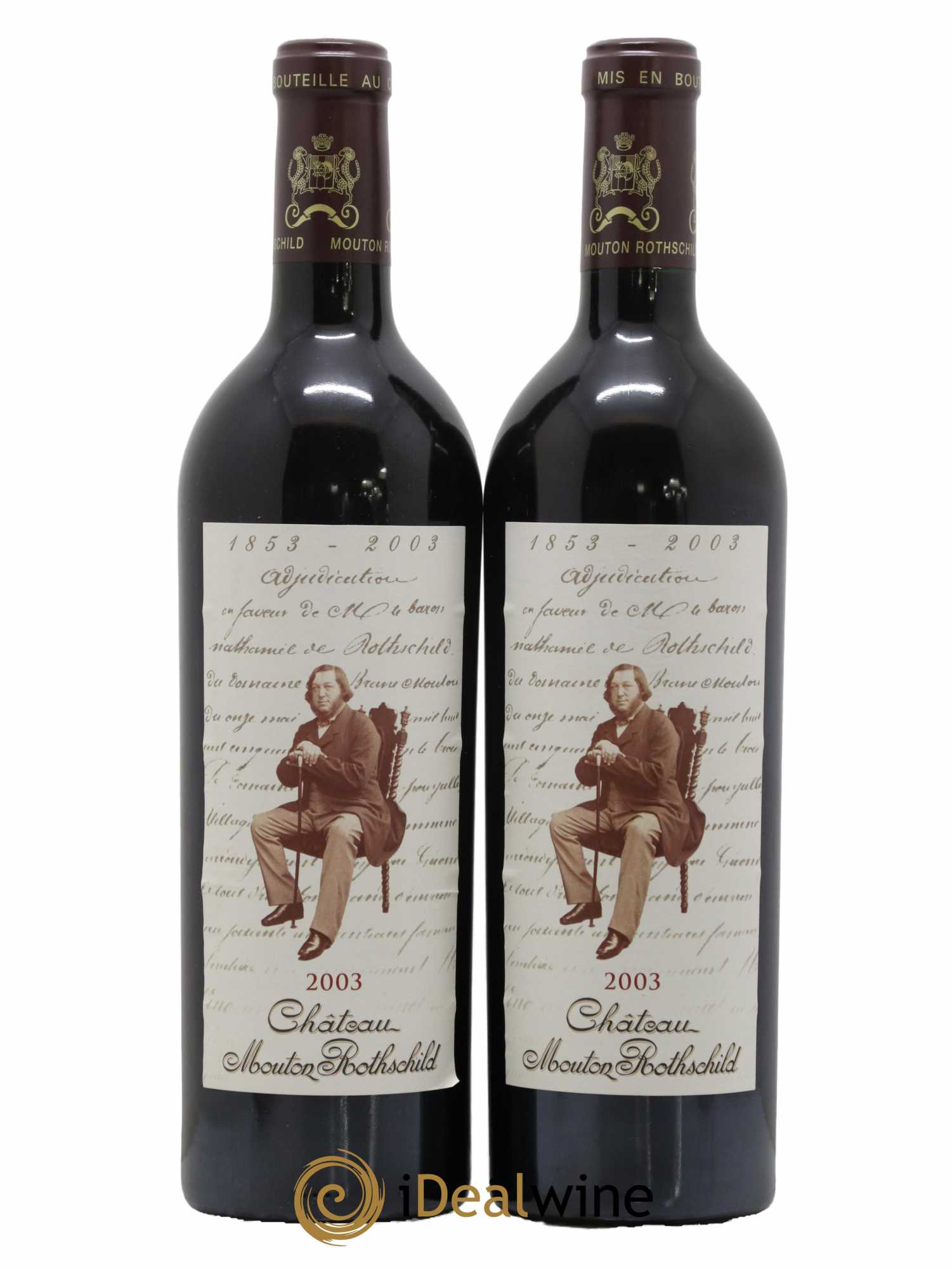 Château Mouton Rothschild 1er Grand Cru Classé 2003 - Lot de 2 bouteilles - 0
