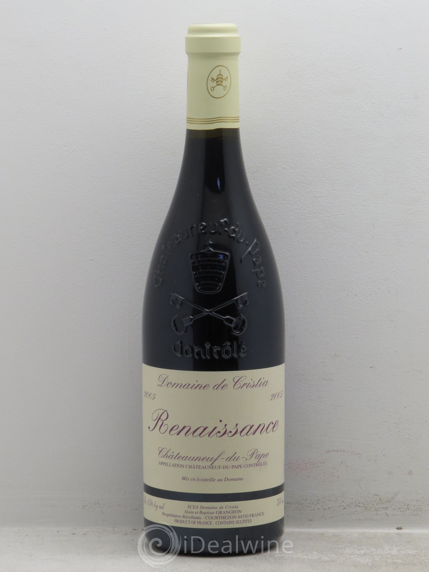 Châteauneuf-du-Pape Domaine de Cristia Renaissance 2005 - Lot de 1 bouteille - 0