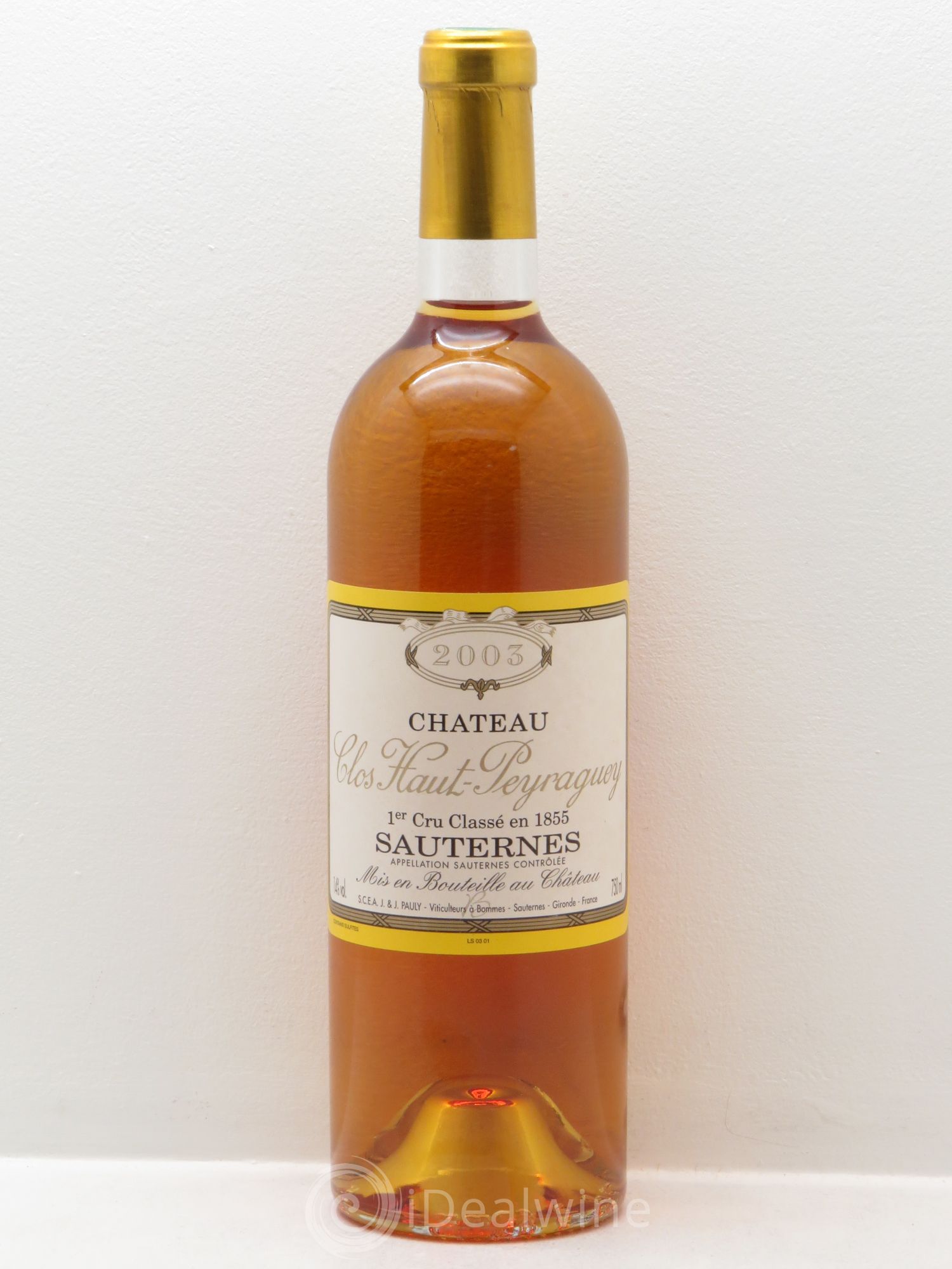 Clos Haut-Peyraguey 1er Grand Cru Classé 2003 - Lotto di 1 bottiglia - 0