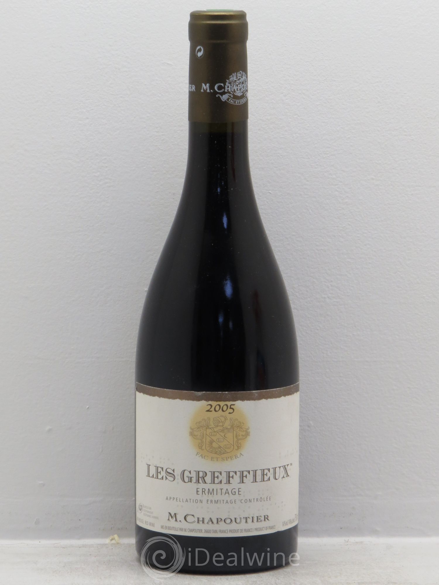 Hermitage Ermitage Les Greffieux Chapoutier 2005 - Lot de 1 bouteille - 0