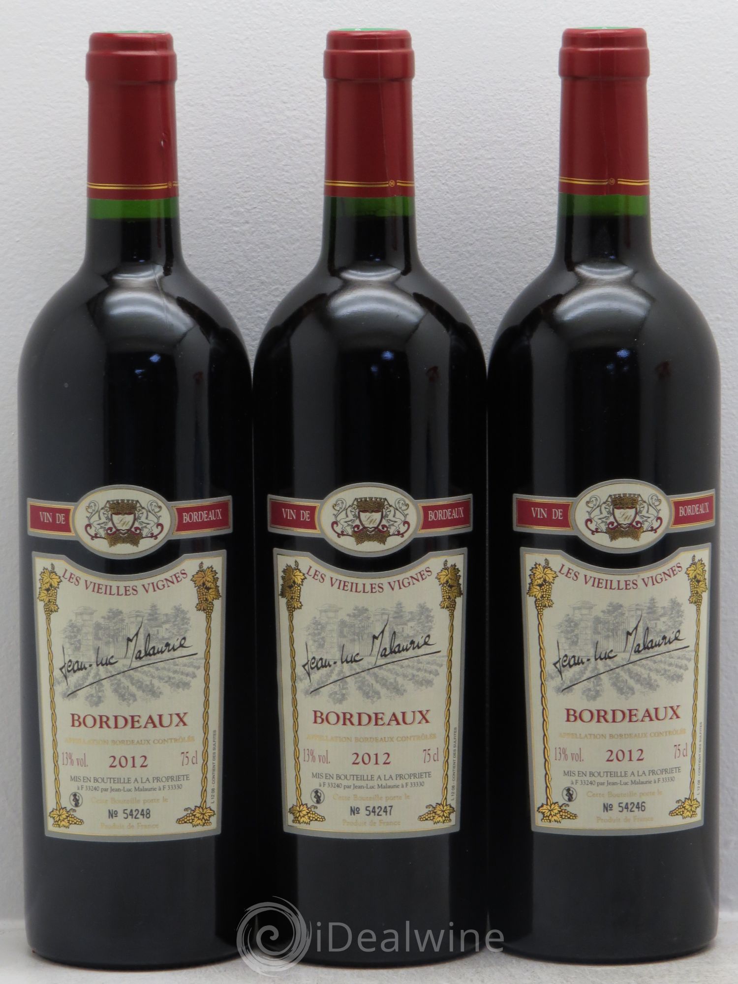 Bordeaux Jean-Luc Malaurie (sans prix de réserve) 2012 - Posten von 3 Flaschen - 0