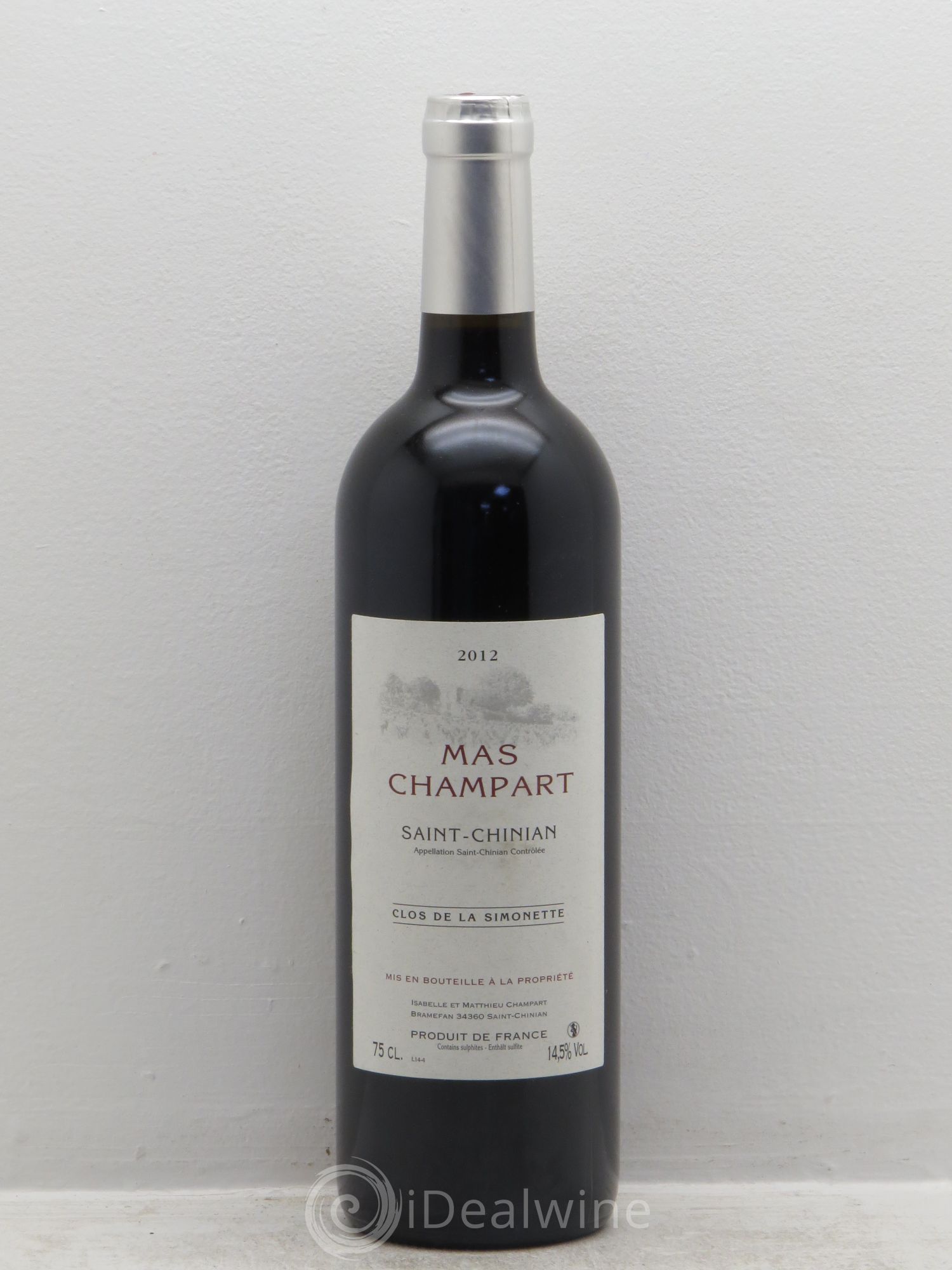Saint-Chinian Mas Champart Clos de La Simonette Isabelle et Mathieu Champart 2012 - Lot de 1 bouteille - 0