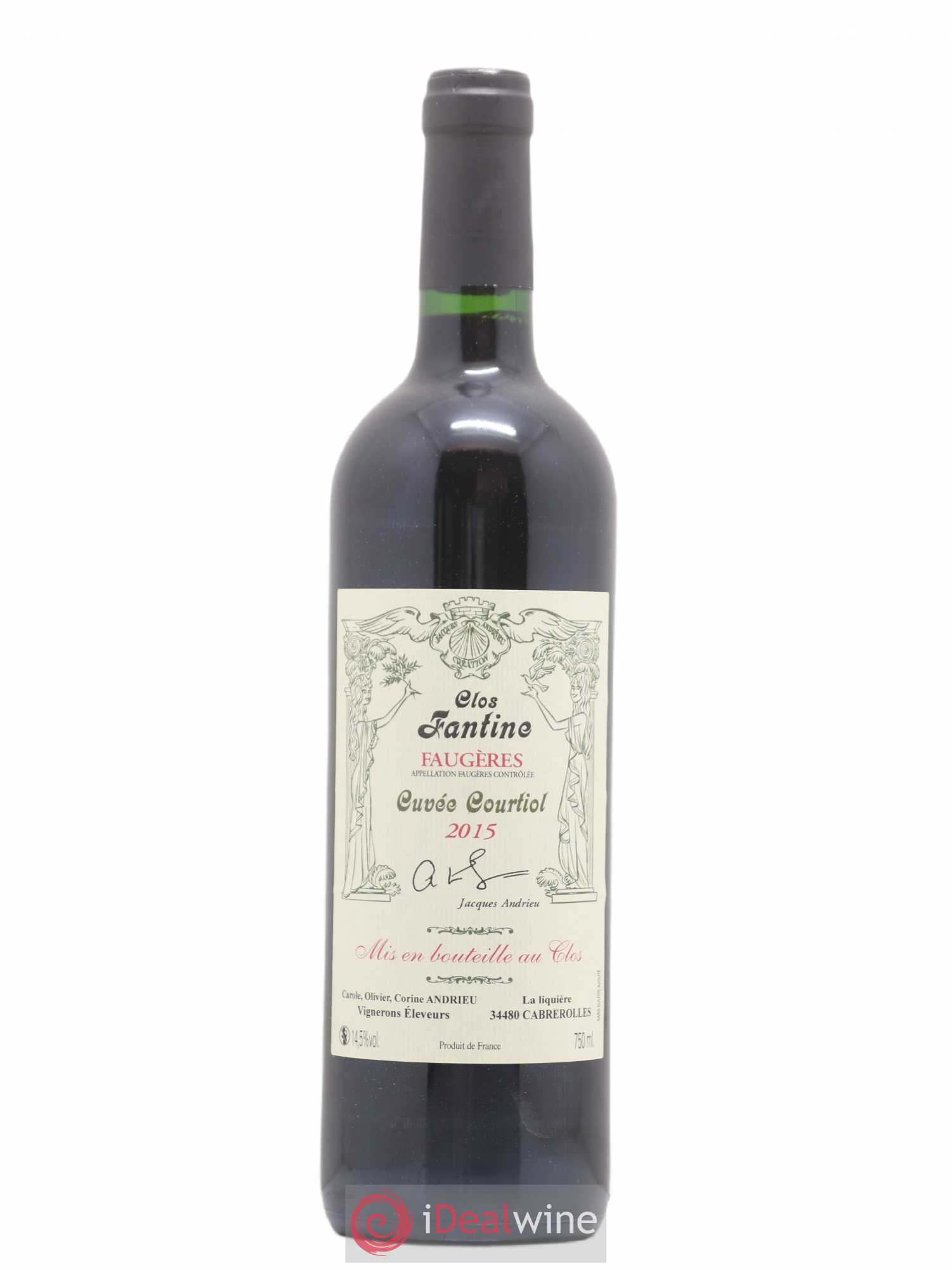 Faugères Clos Fantine Courtiol Famille Andrieu 2015 - Lot de 1 bouteille - 0