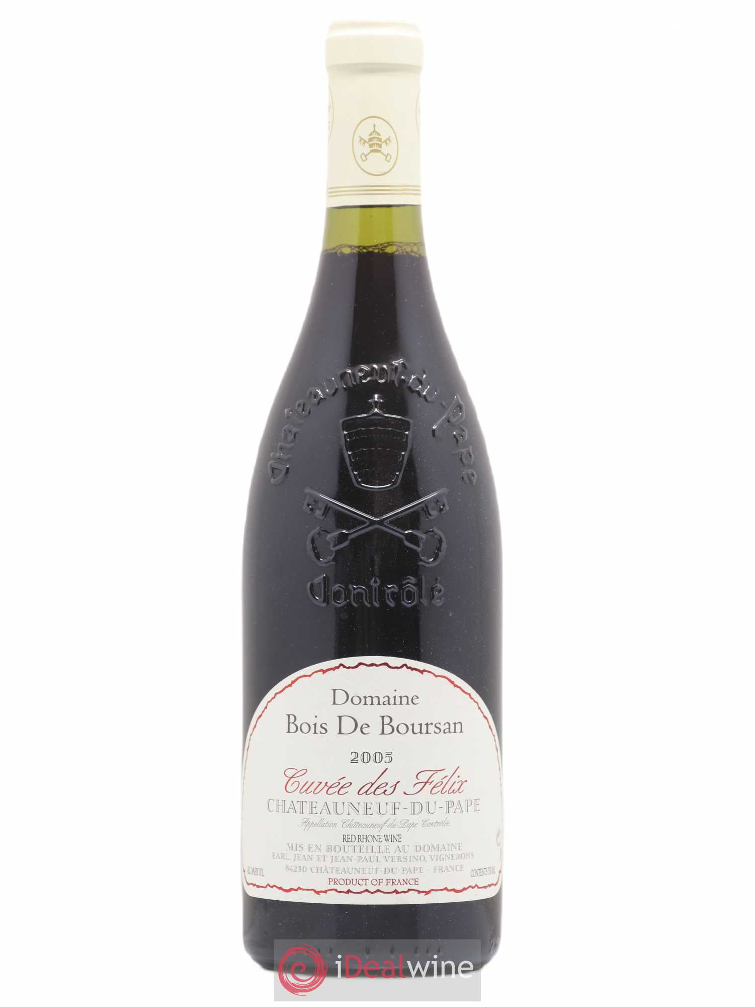 Châteauneuf-du-Pape Bois de Boursan (Domaine) Cuvée des Félix Jean et Jean-Paul Versino 2005 - Lot de 1 bouteille - 0
