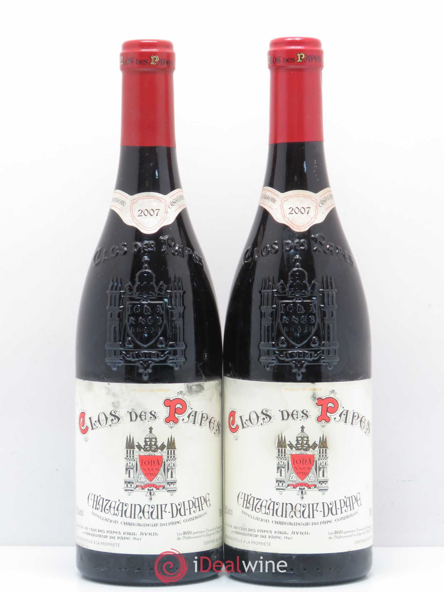 Châteauneuf-du-Pape Clos des Papes - Paul Avril 2007 - Lot de 2 bouteilles - 0