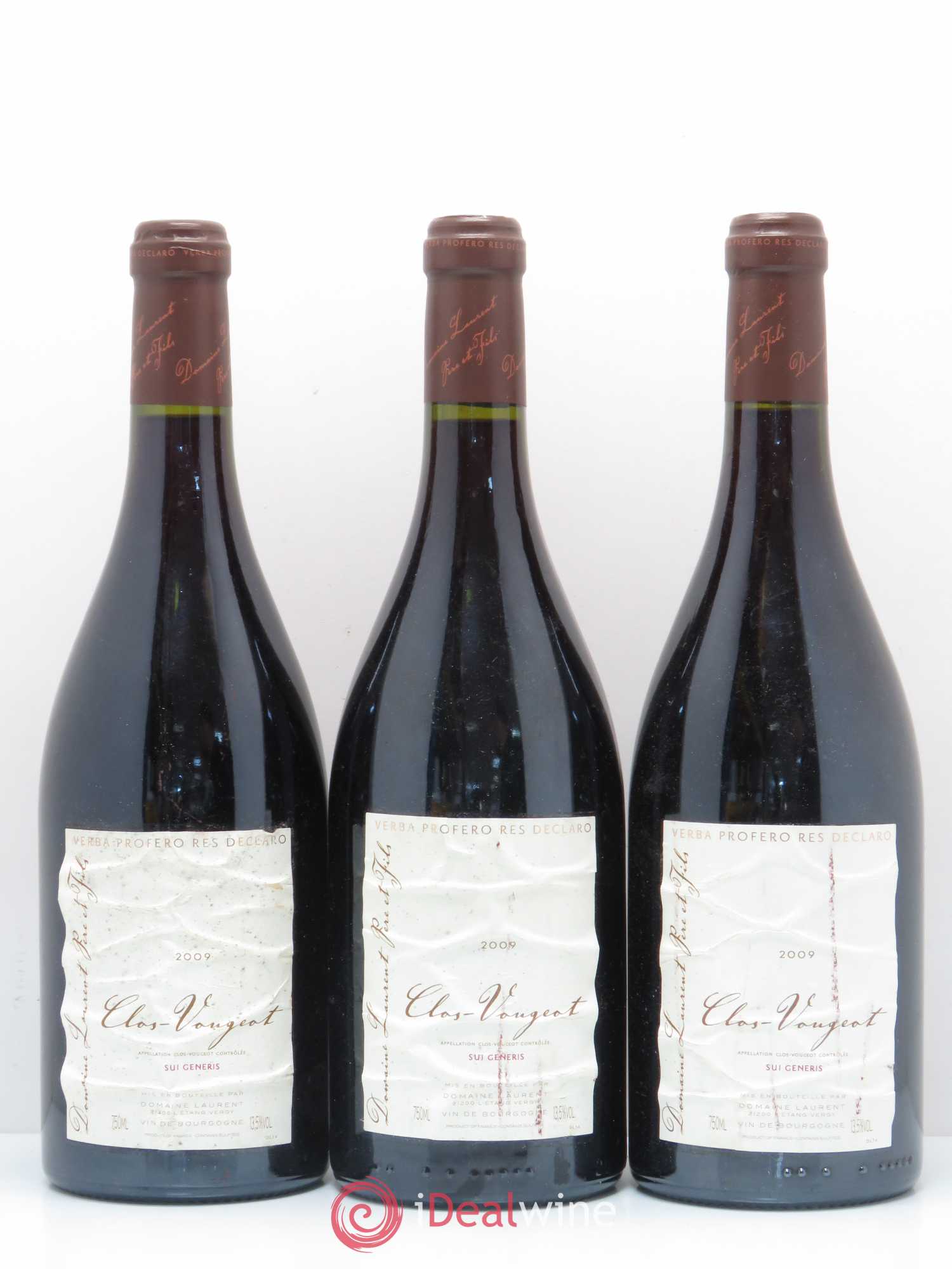 Clos de Vougeot Grand Cru Dominique Laurent Sui Generis 2009 - Lot de 3 bouteilles - 0