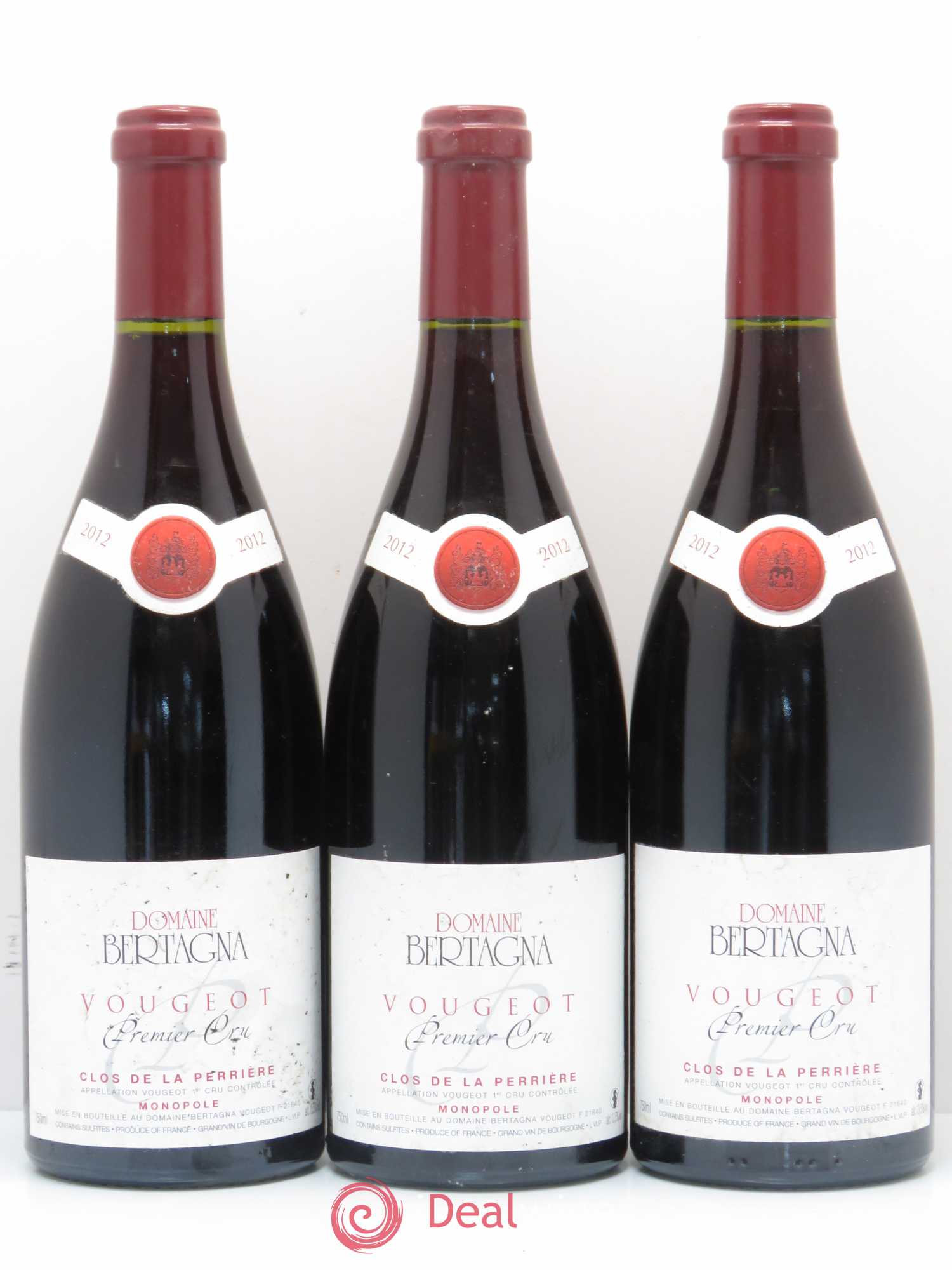 Vougeot 1er Cru Clos de La Perrière Monopole Bertagna 2012 - Lot de 3 bouteilles - 0