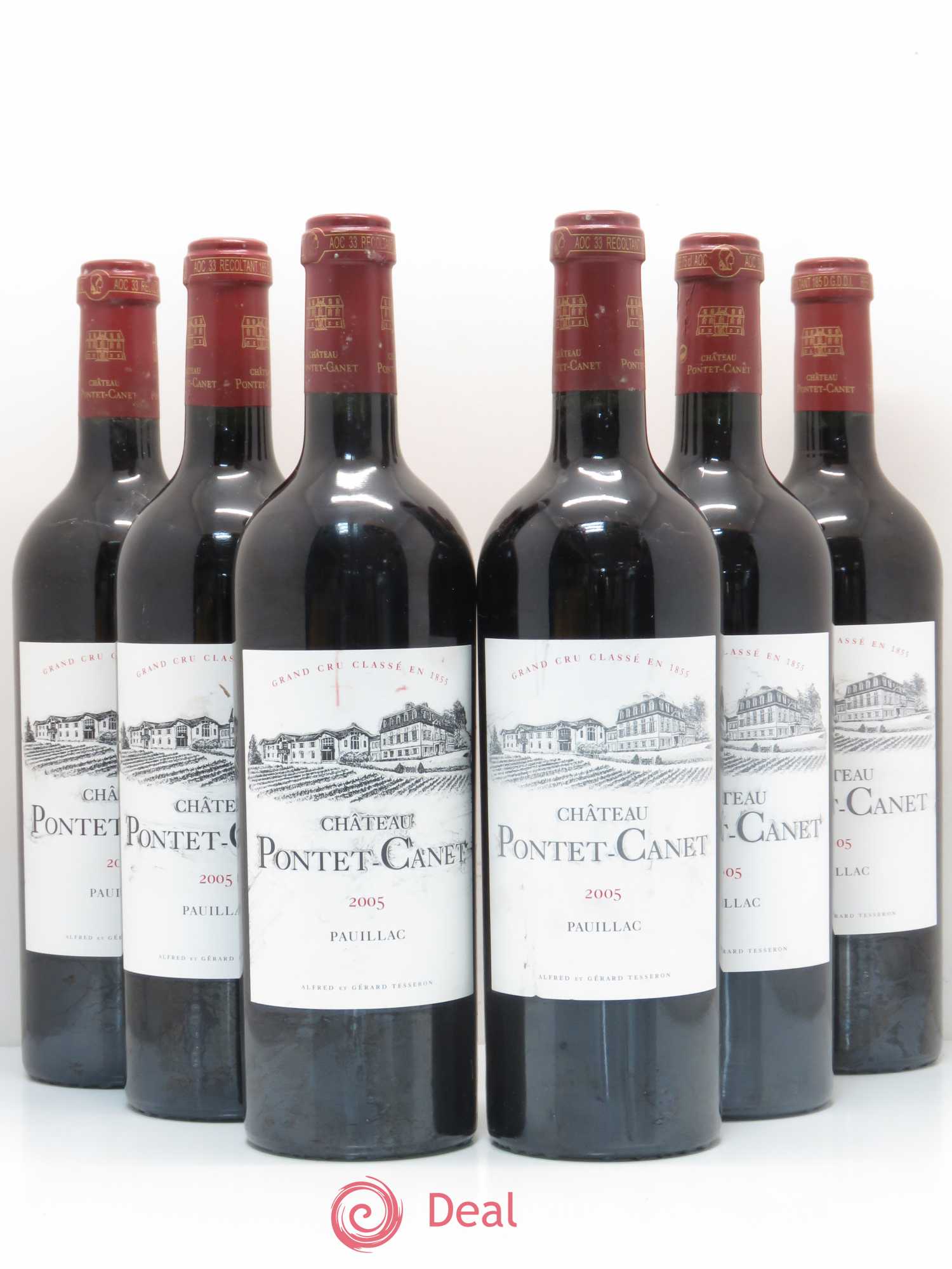 Château Pontet Canet 5ème Grand Cru Classé 2005 - Lot de 6 bouteilles - 0