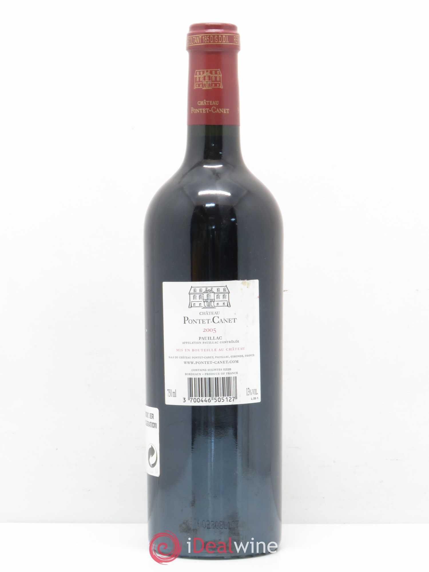 Château Pontet Canet 5ème Grand Cru Classé  (sans prix de réserve) 2005 - Lot de 1 bouteille - 1