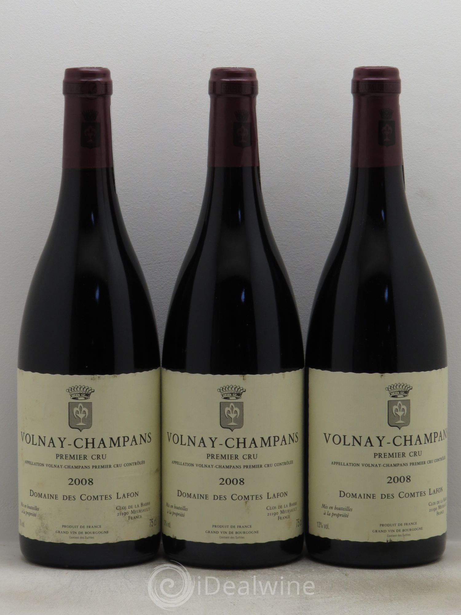 Volnay 1er Cru Champans Comtes Lafon (Domaine des) 2008 - Lot de 3 bouteilles - 0