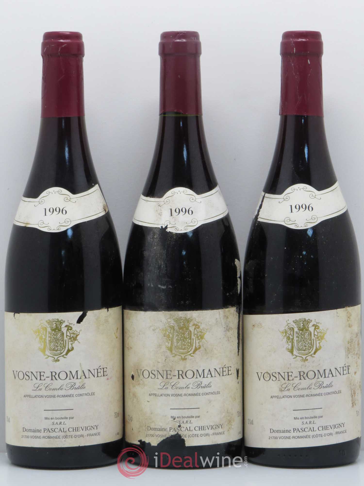 Vosne-Romanée La combe brulée Domaine Pascal Chevigny 1996 - Posten von 3 Flaschen - 0