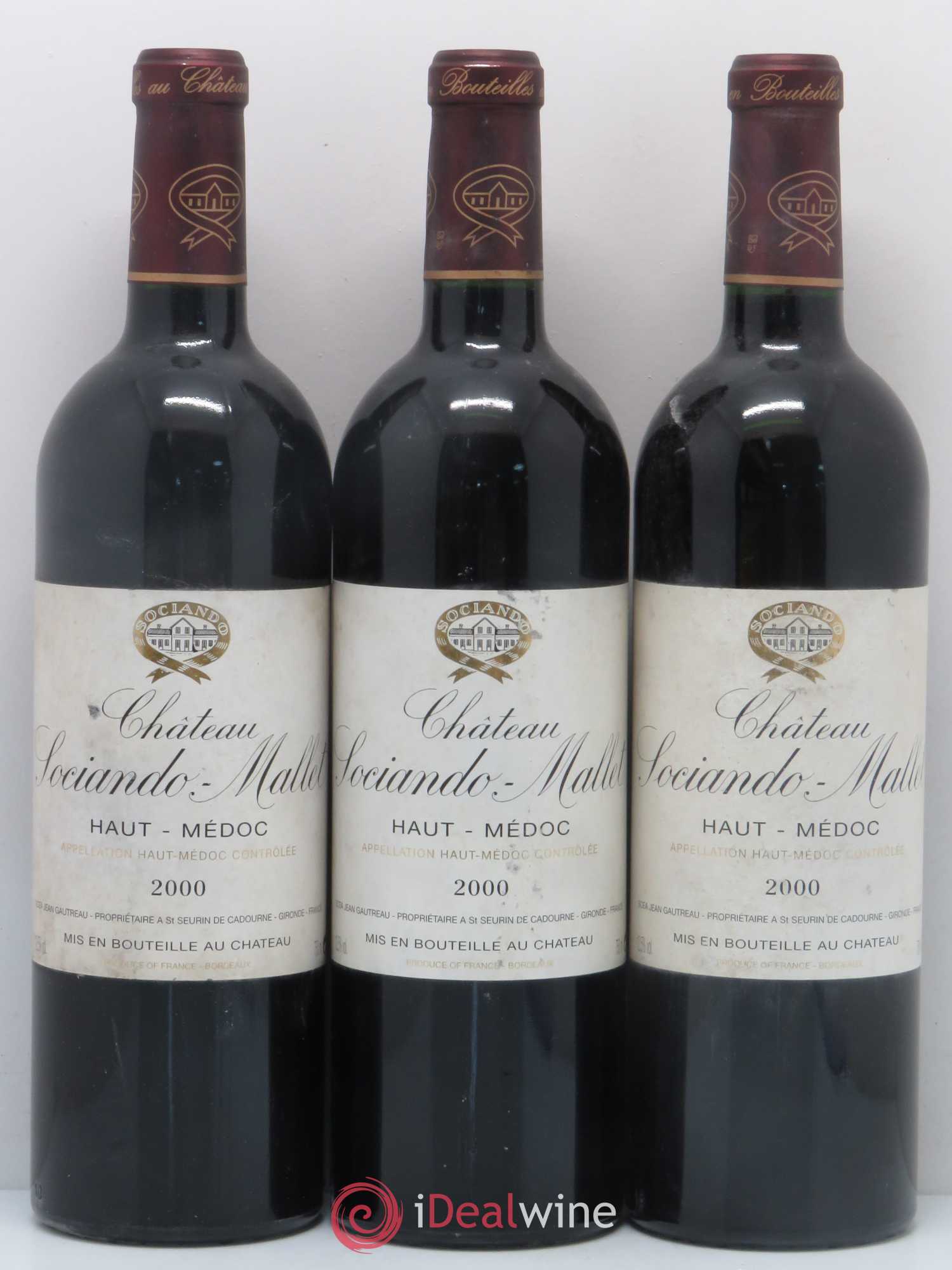 Château Sociando Mallet 2000 - Lot de 6 bouteilles - 2