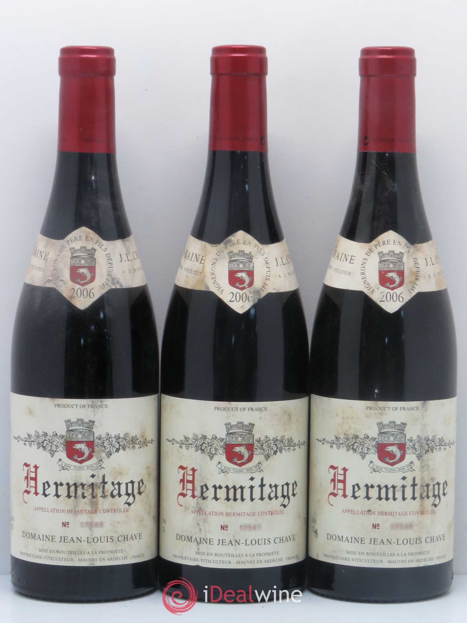 Hermitage Jean-Louis Chave 2006 - Lot de 3 bouteilles - 0