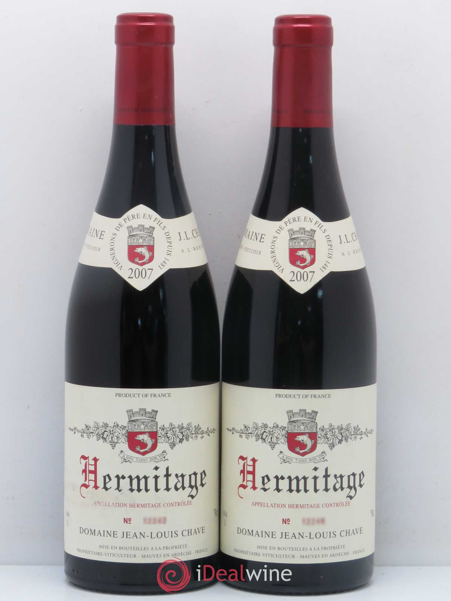 Hermitage Jean-Louis Chave 2007 - Lot de 2 bouteilles - 0