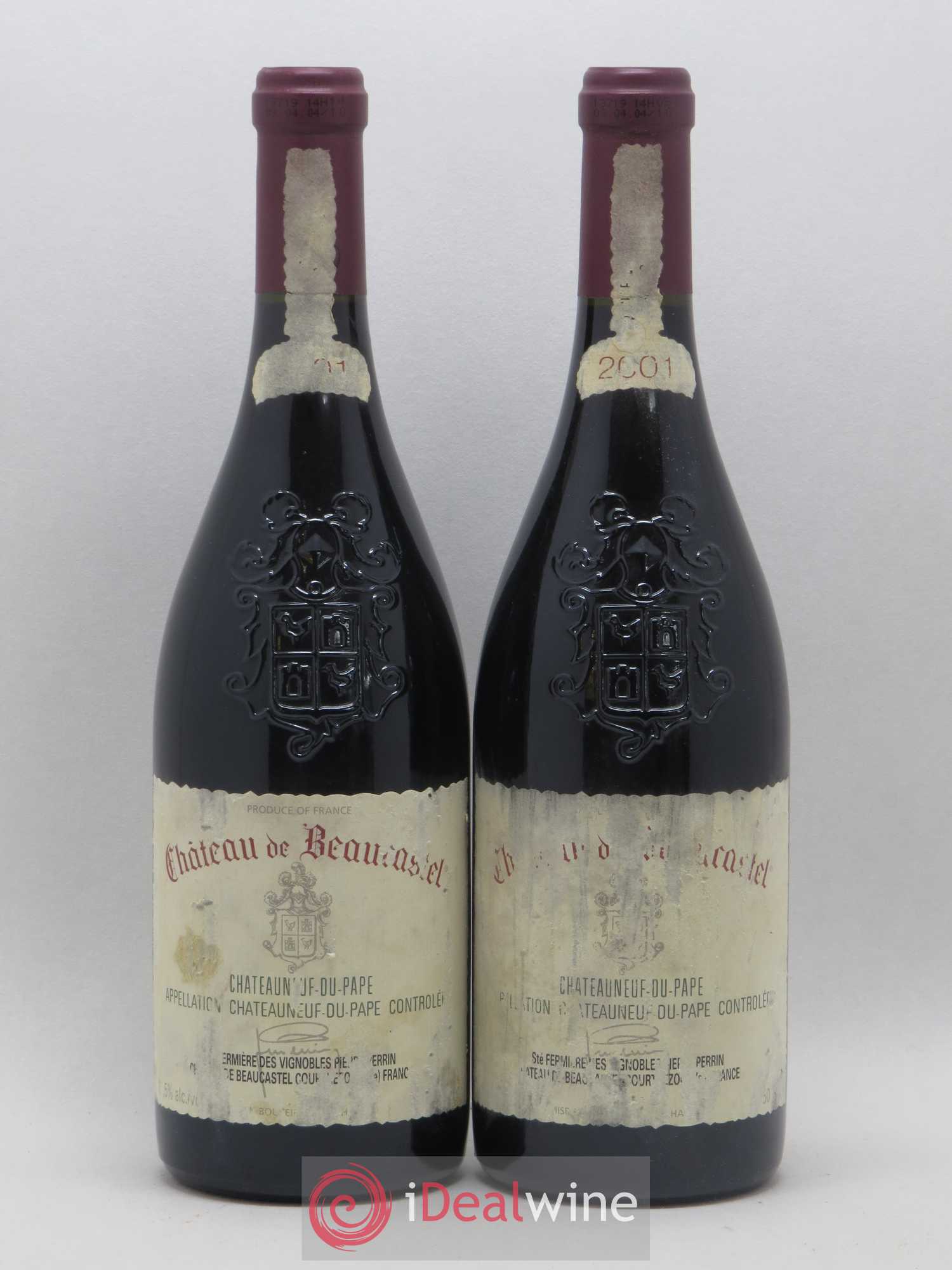 Châteauneuf-du-Pape Château de Beaucastel Famille Perrin 2001 - Lot de 2 bouteilles - 0