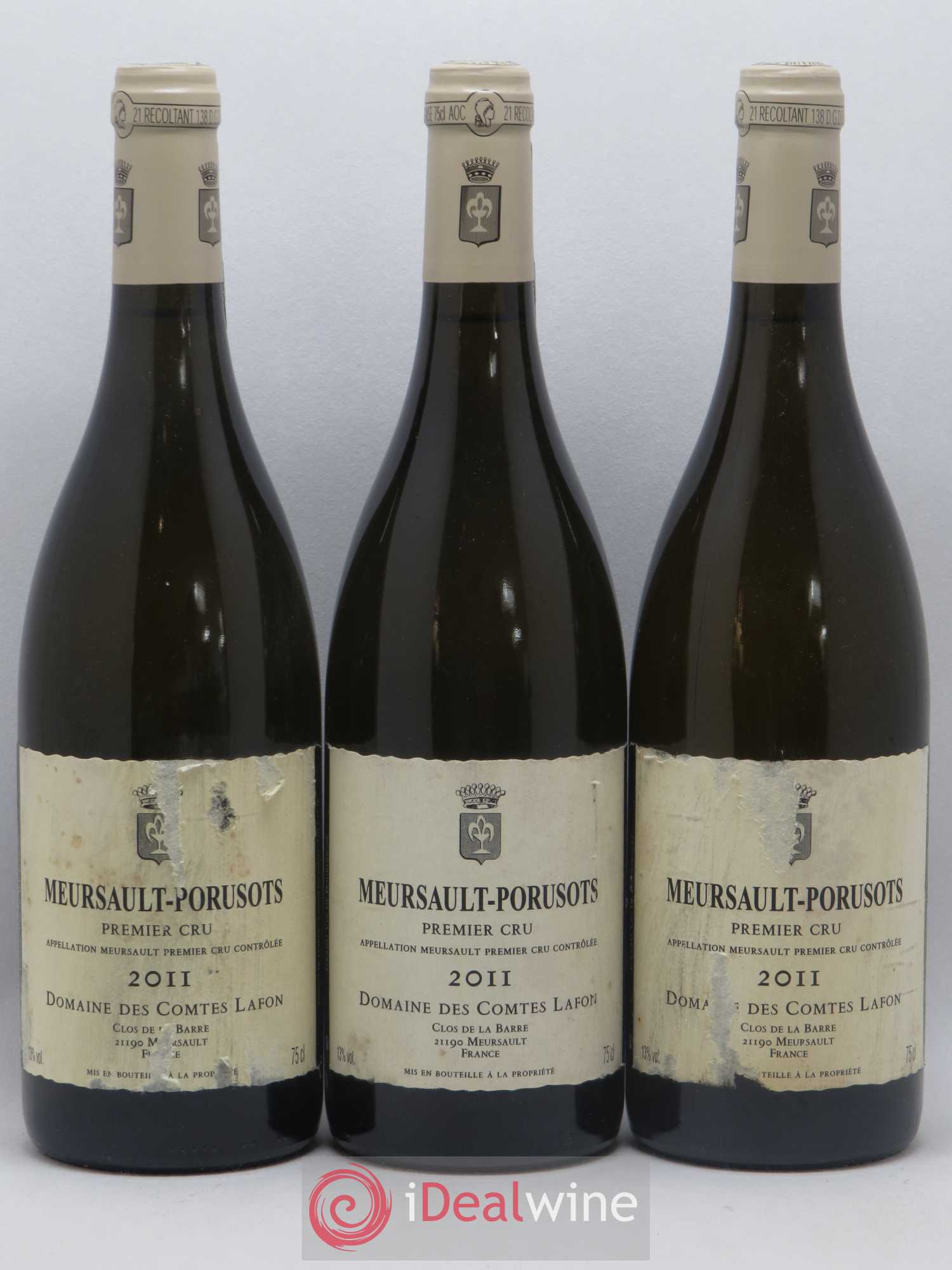 Meursault 1er Cru Porusots Comtes Lafon (Domaine des) 2011 - Lot de 3 bouteilles - 0