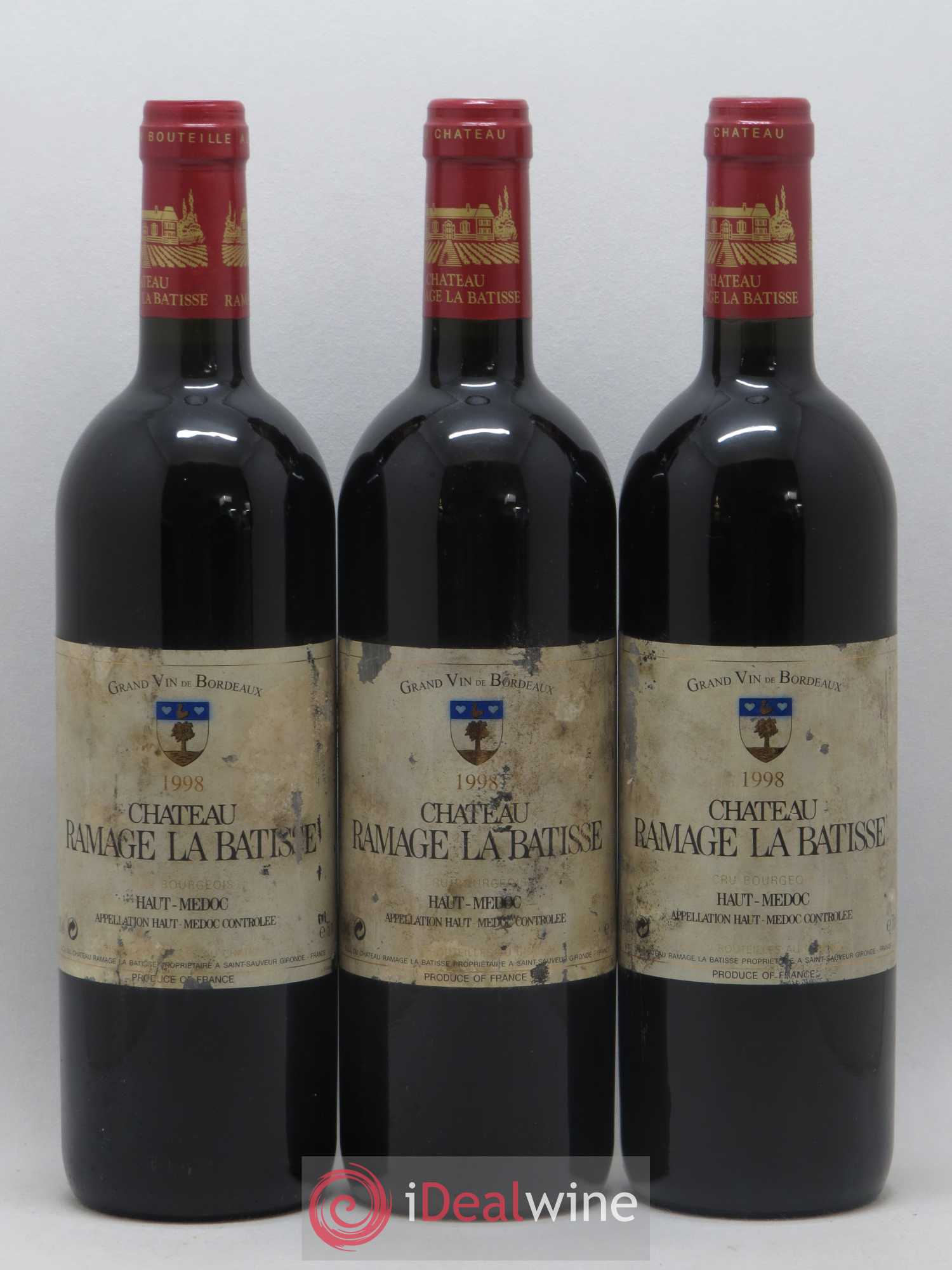 Château Ramage la Bâtisse Cru Bourgeois 1998 - Lot de 3 bouteilles - 0