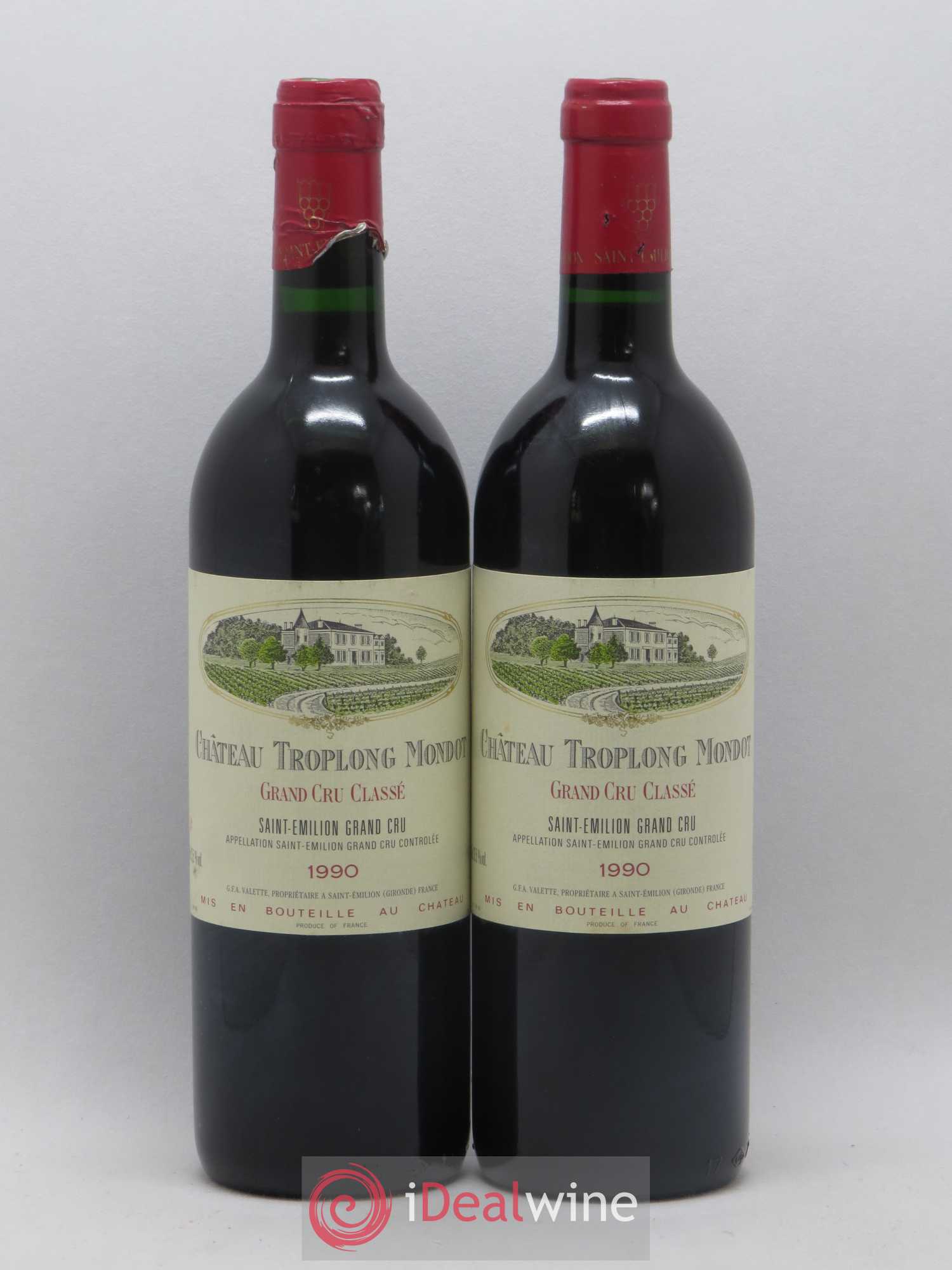 Château Troplong Mondot 1er Grand Cru Classé B 1990 - Lot de 2 bouteilles - 0