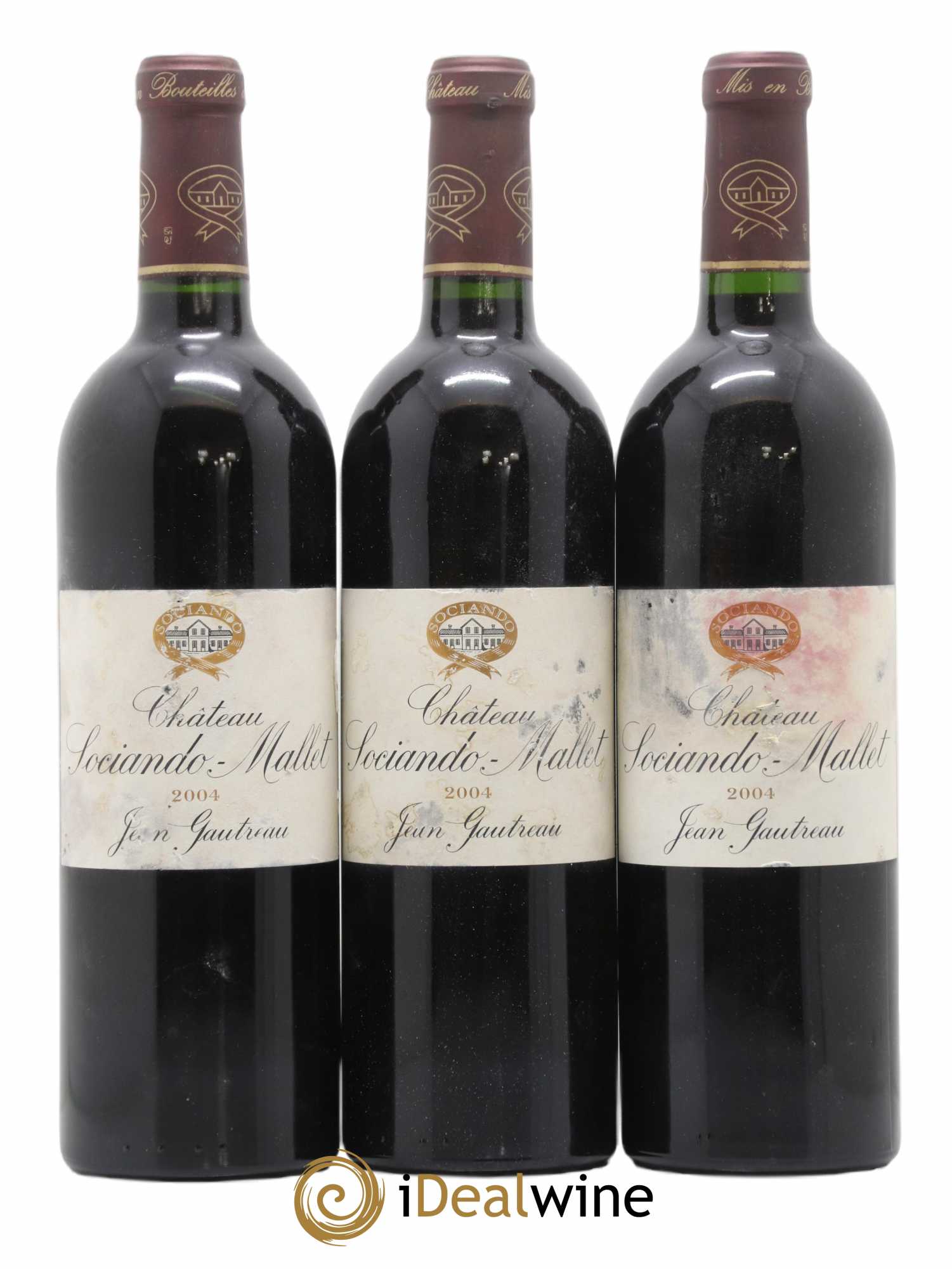 Château Sociando Mallet 2004 - Lot de 3 bouteilles - 0