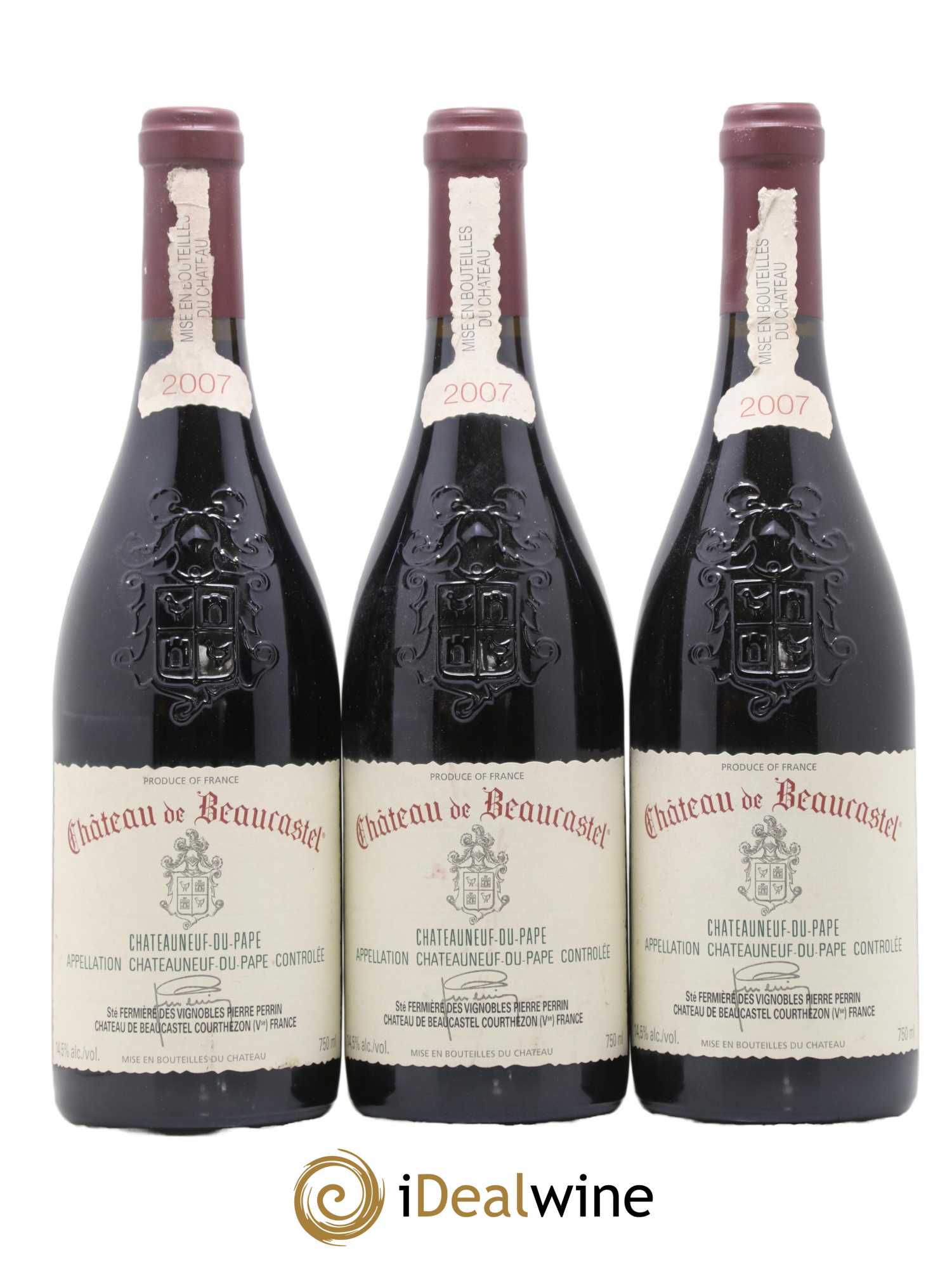 Châteauneuf-du-Pape Château de Beaucastel Famille Perrin 2007 - Lot de 3 bouteilles - 0
