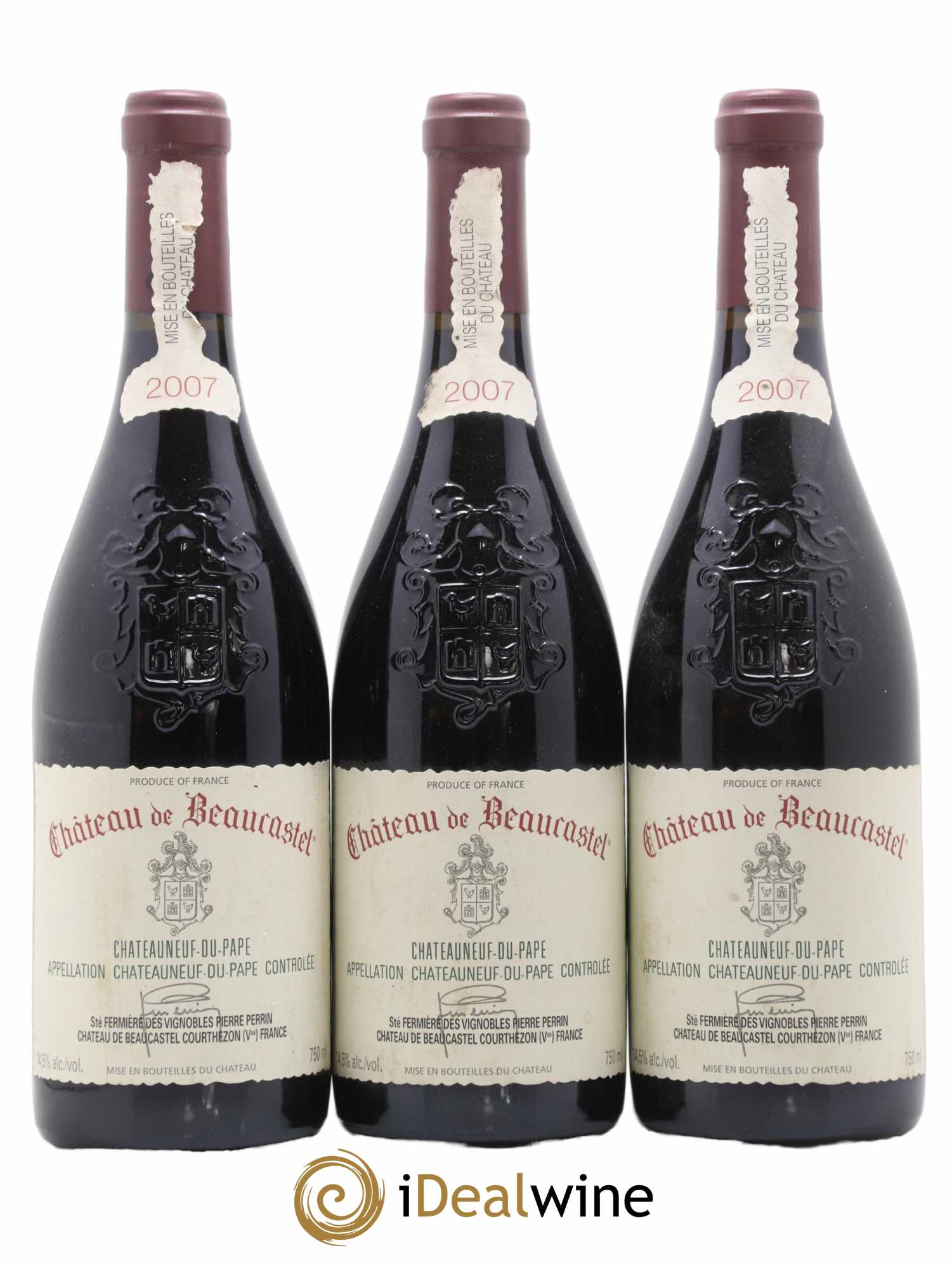 Châteauneuf-du-Pape Château de Beaucastel Famille Perrin 2007 - Lot de 3 bouteilles - 0