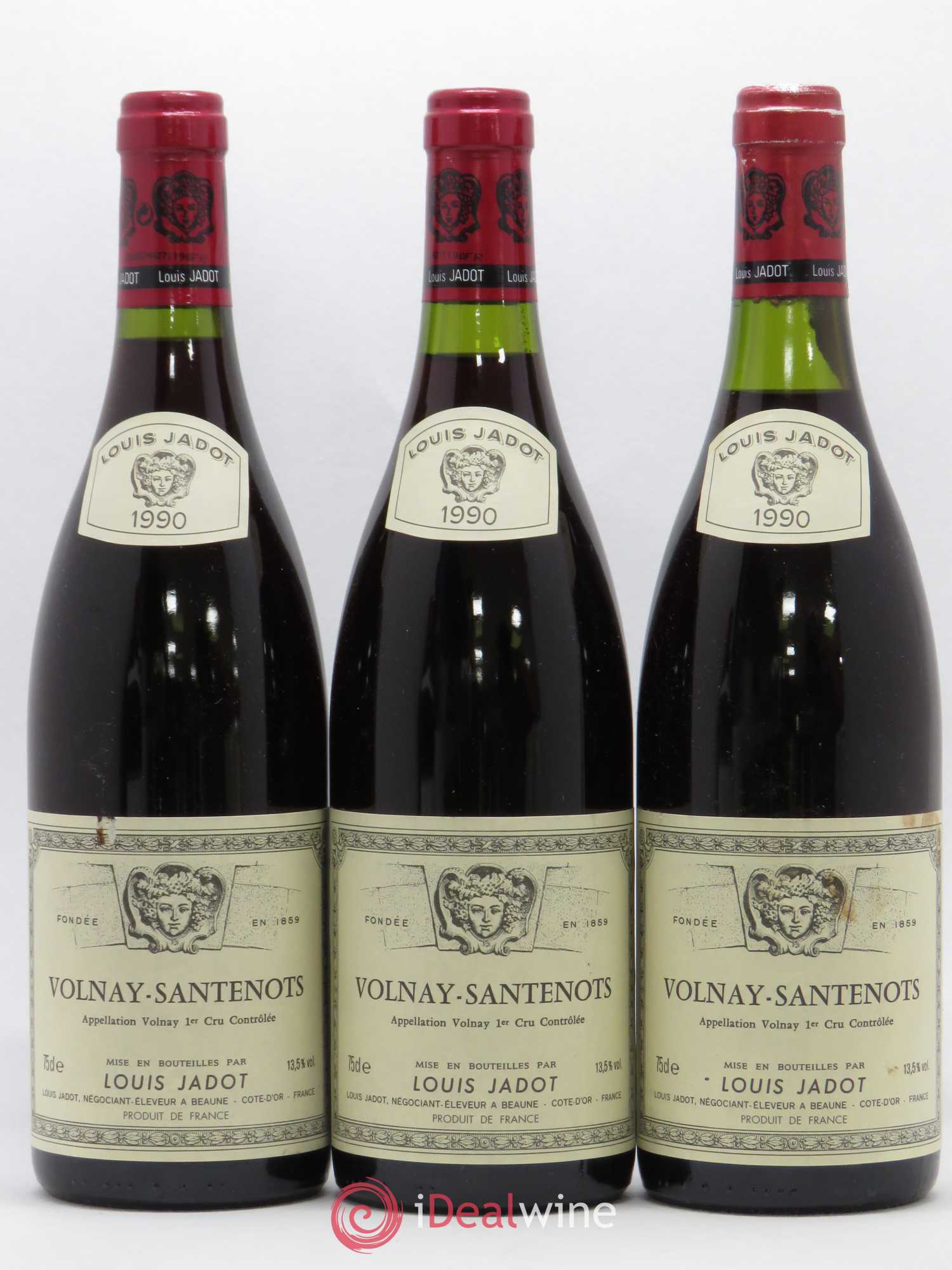 Volnay 1er Cru Santenots Maison Louis Jadot 1990 - Lot de 3 bouteilles - 0