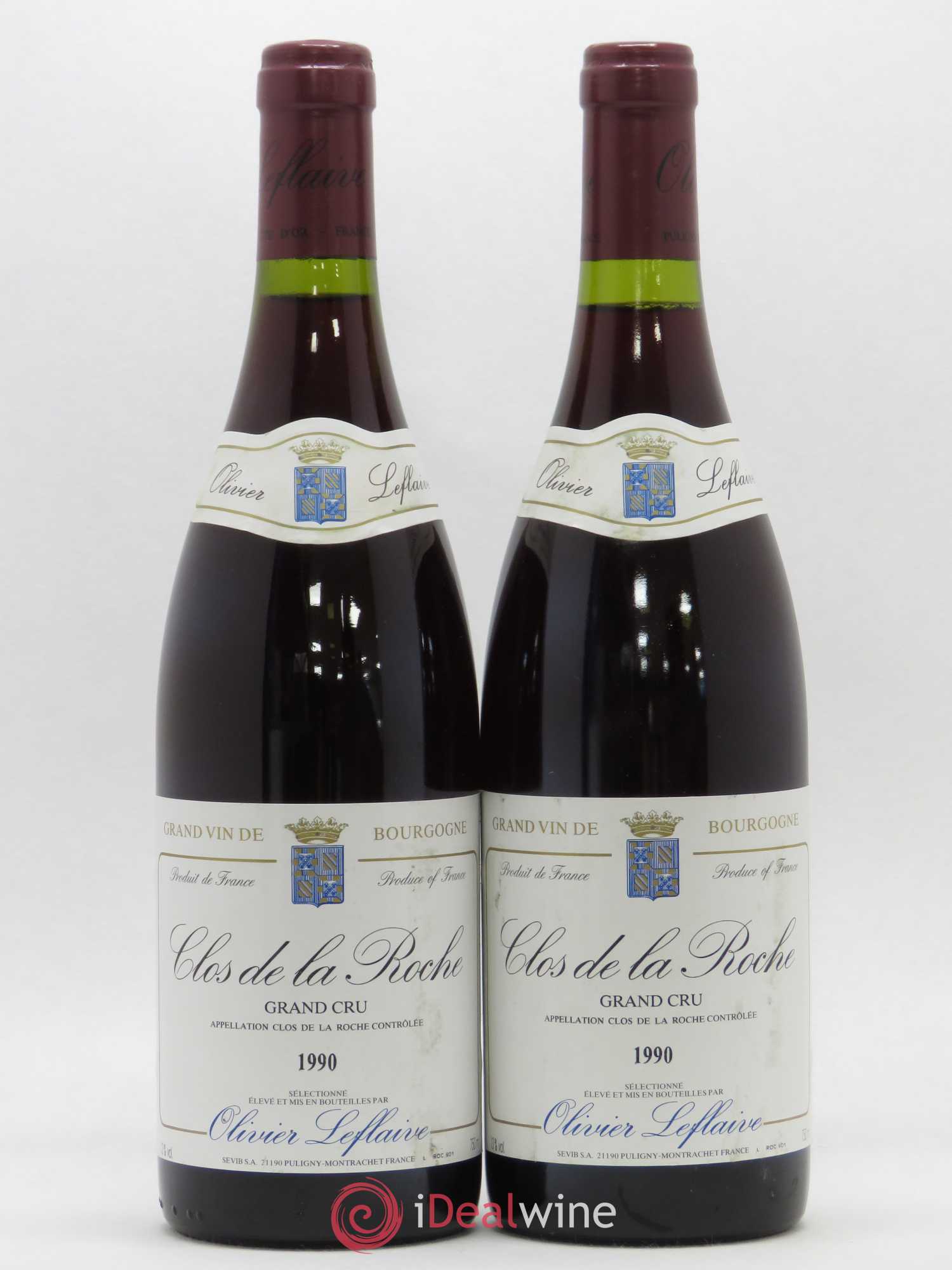 Clos de la Roche Grand Cru Olivier Leflaive 1990 - Lot de 2 bouteilles - 0