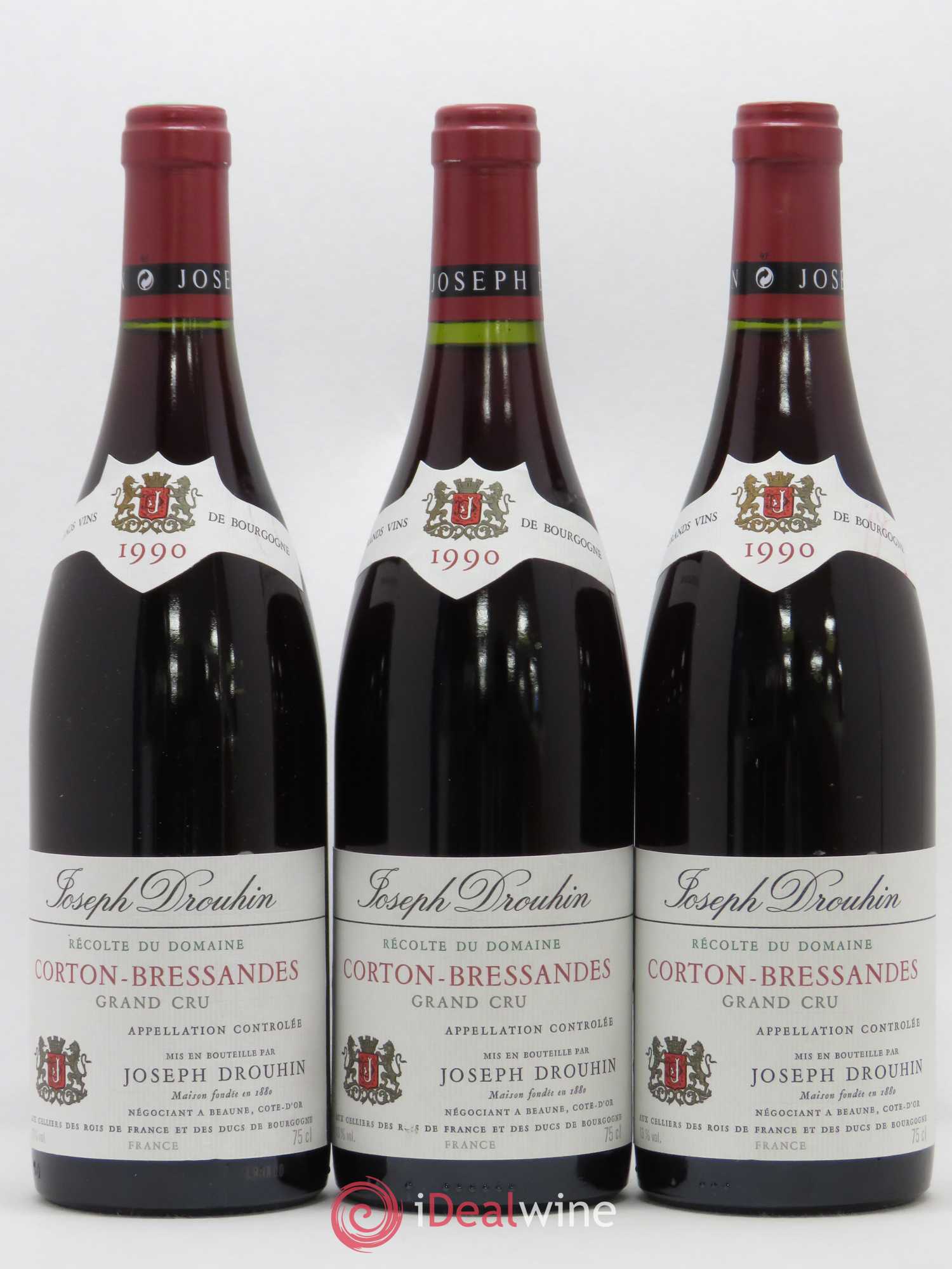 Corton Grand Cru Bressandes Joseph Drouhin 1990 - Lot de 3 bouteilles - 0