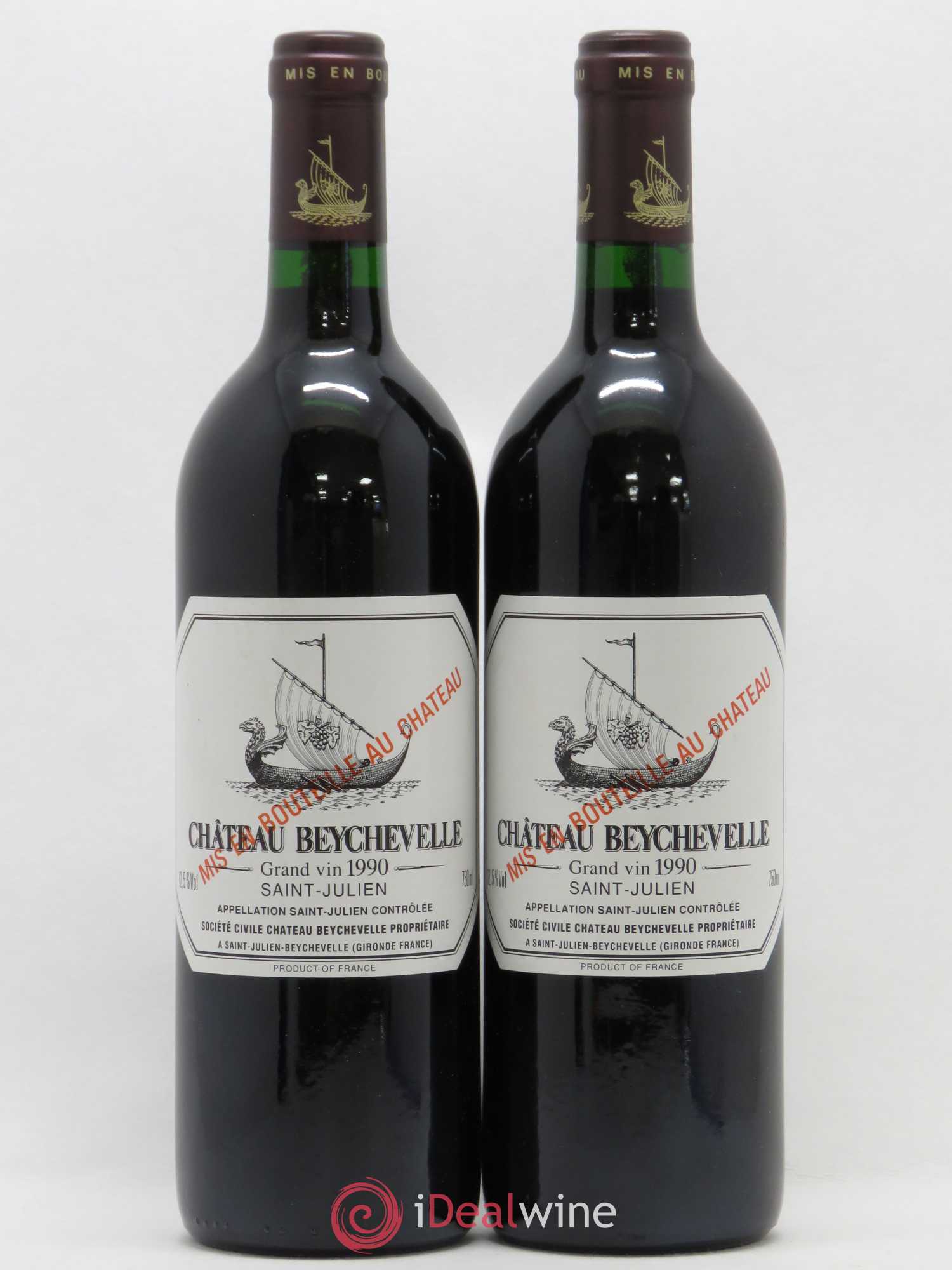 Château Beychevelle 4ème Grand Cru Classé 1990 - Lot de 2 bouteilles - 0