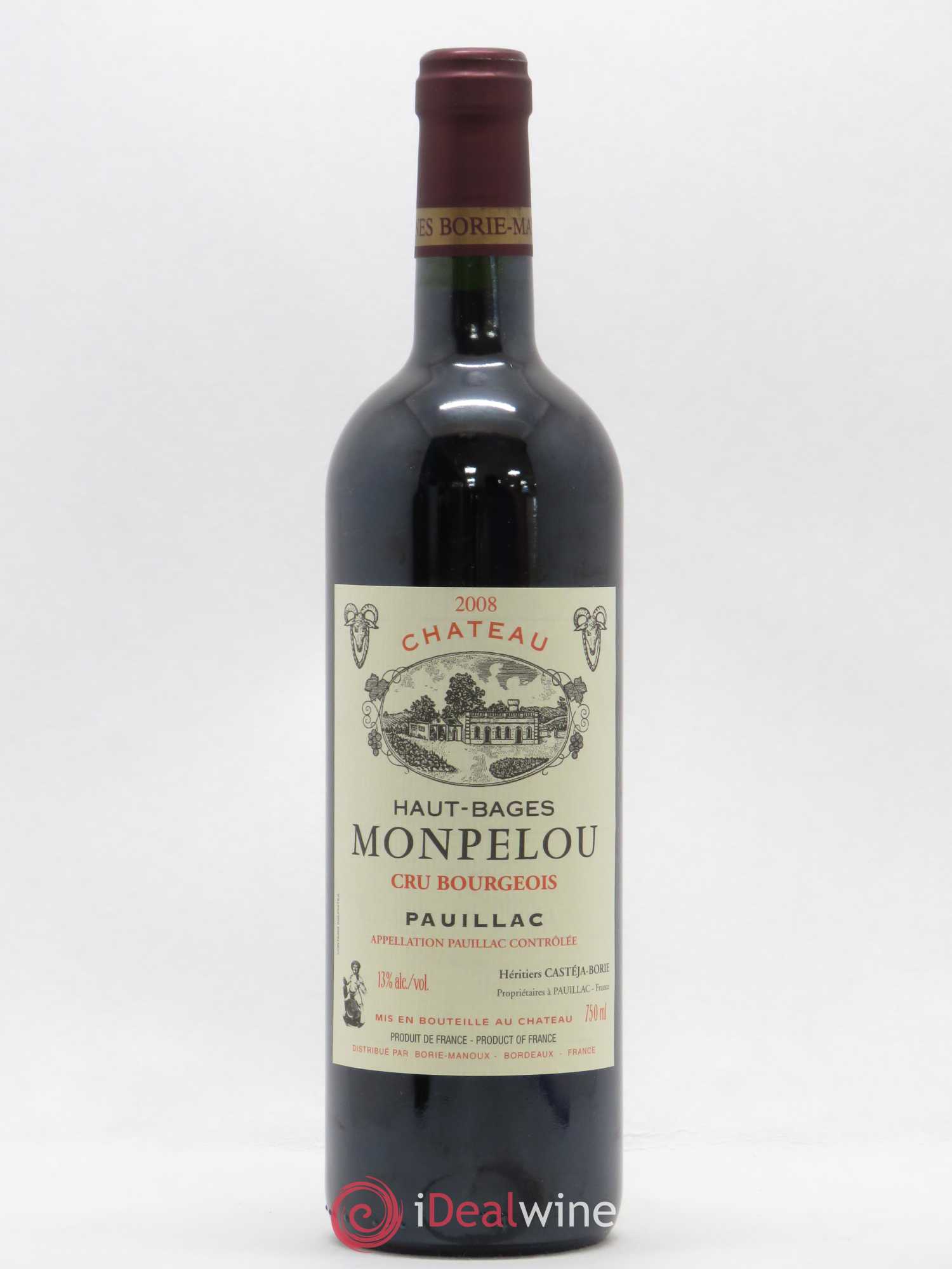Château Haut Bages Monpelou Cru Bourgeois 2008 - Lot de 1 bouteille - 0