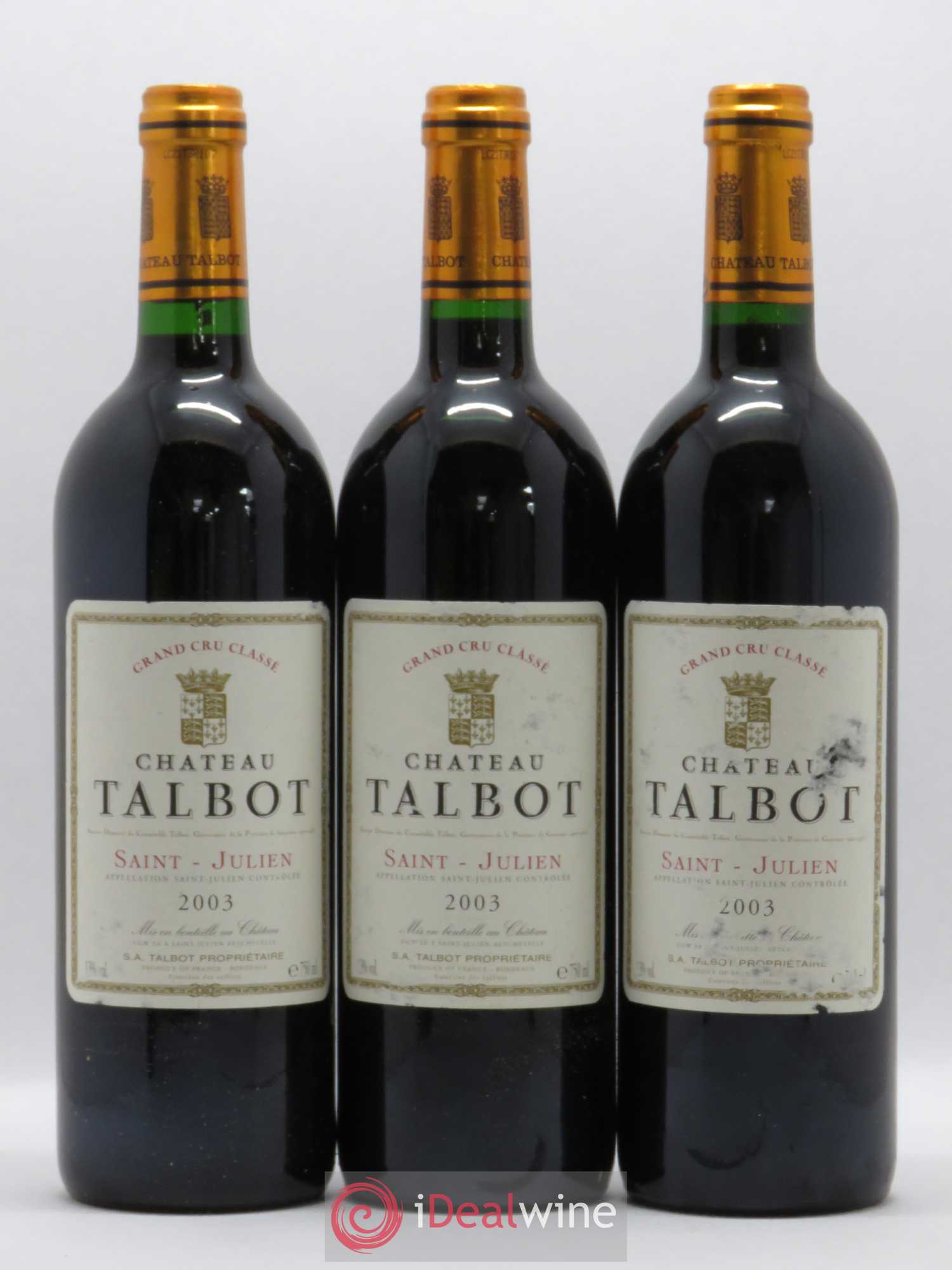 Château Talbot 4ème Grand Cru Classé 2003 - Lot de 6 bouteilles - 1