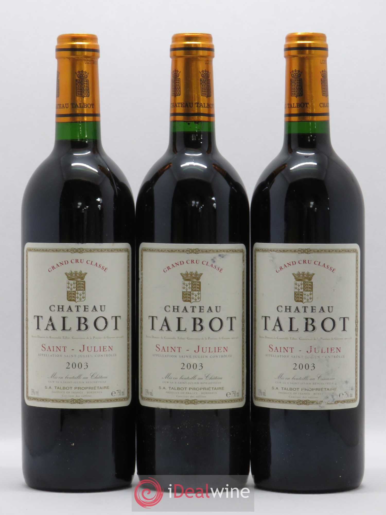 Château Talbot 4ème Grand Cru Classé 2003 - Lot de 6 bouteilles - 2