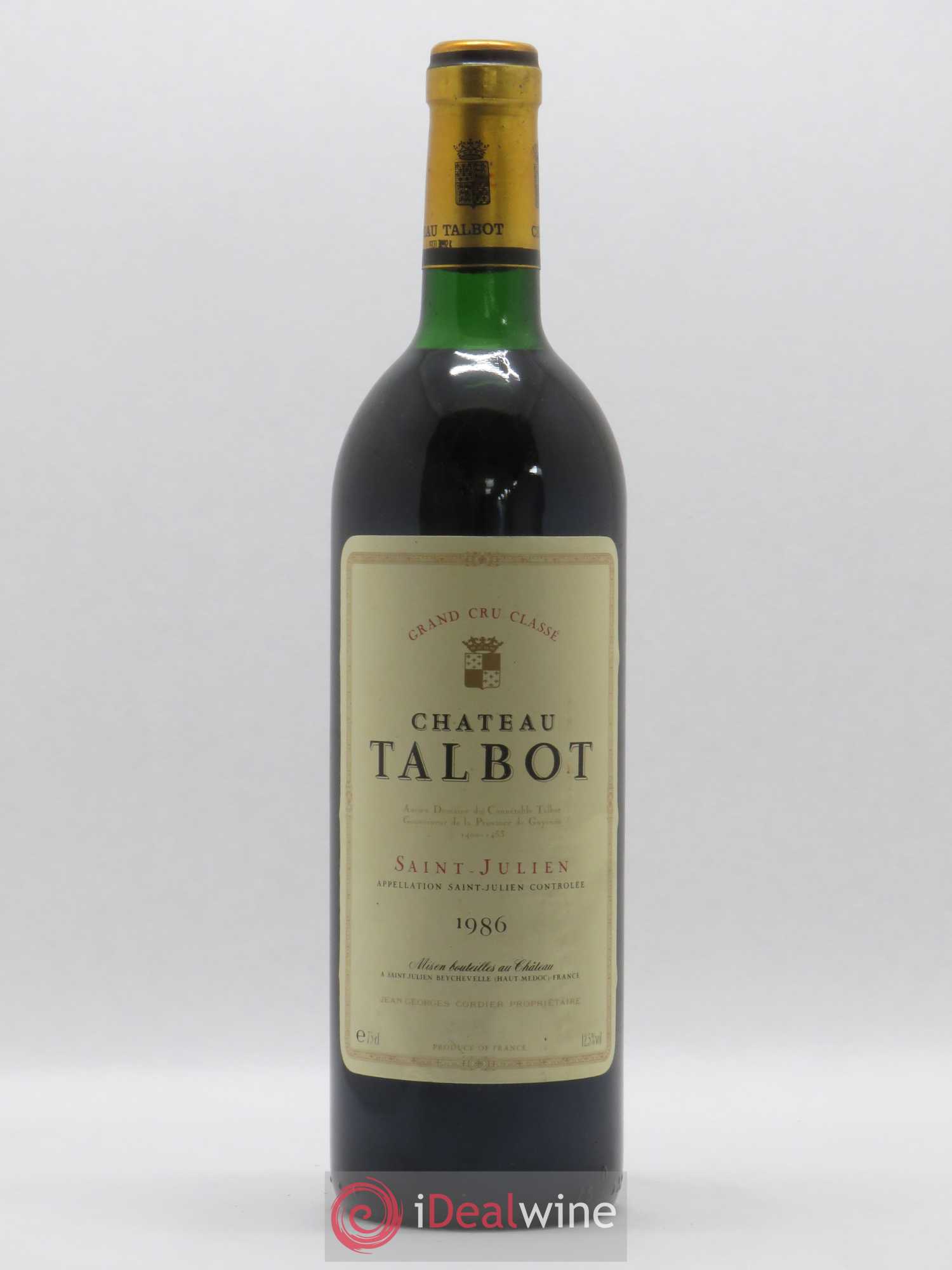 Château Talbot 4ème Grand Cru Classé 1986 - Lot de 1 bouteille - 0