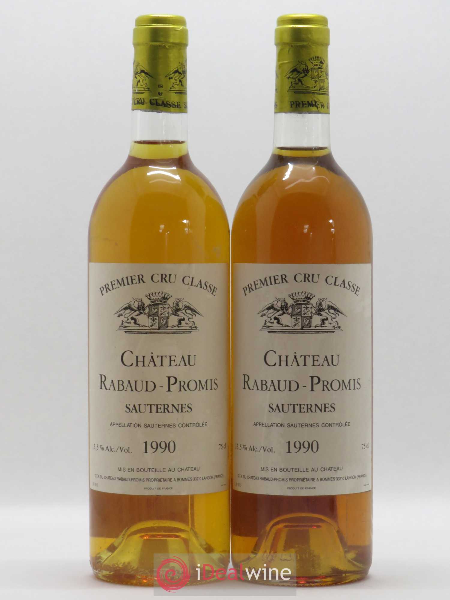 Château Rabaud Promis 1er Grand Cru Classé 1990 - Lotto di 2 bottiglie - 0