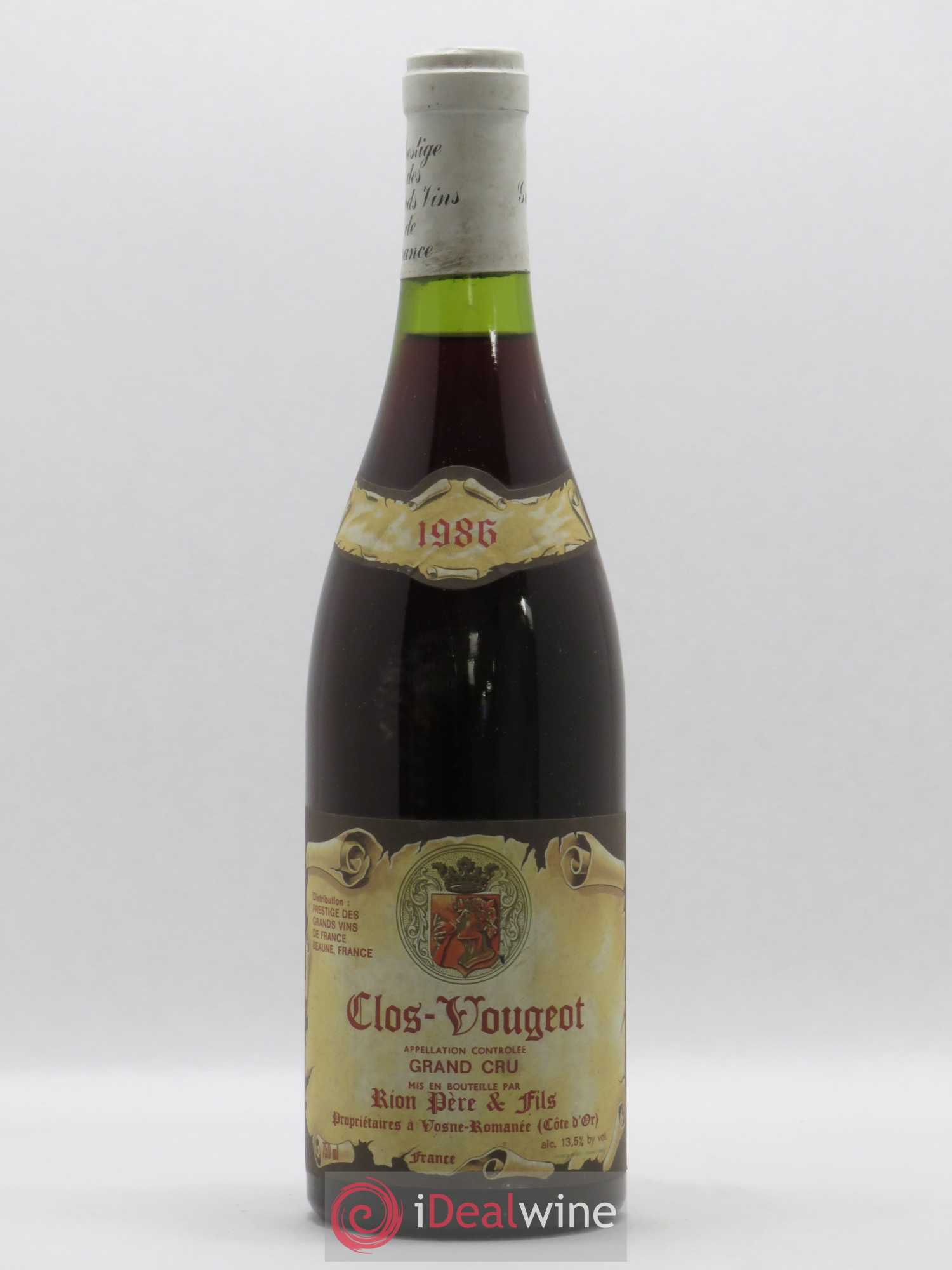 Clos de Vougeot Grand Cru Rion Père et Fils 1986 - Lot de 1 bouteille - 0