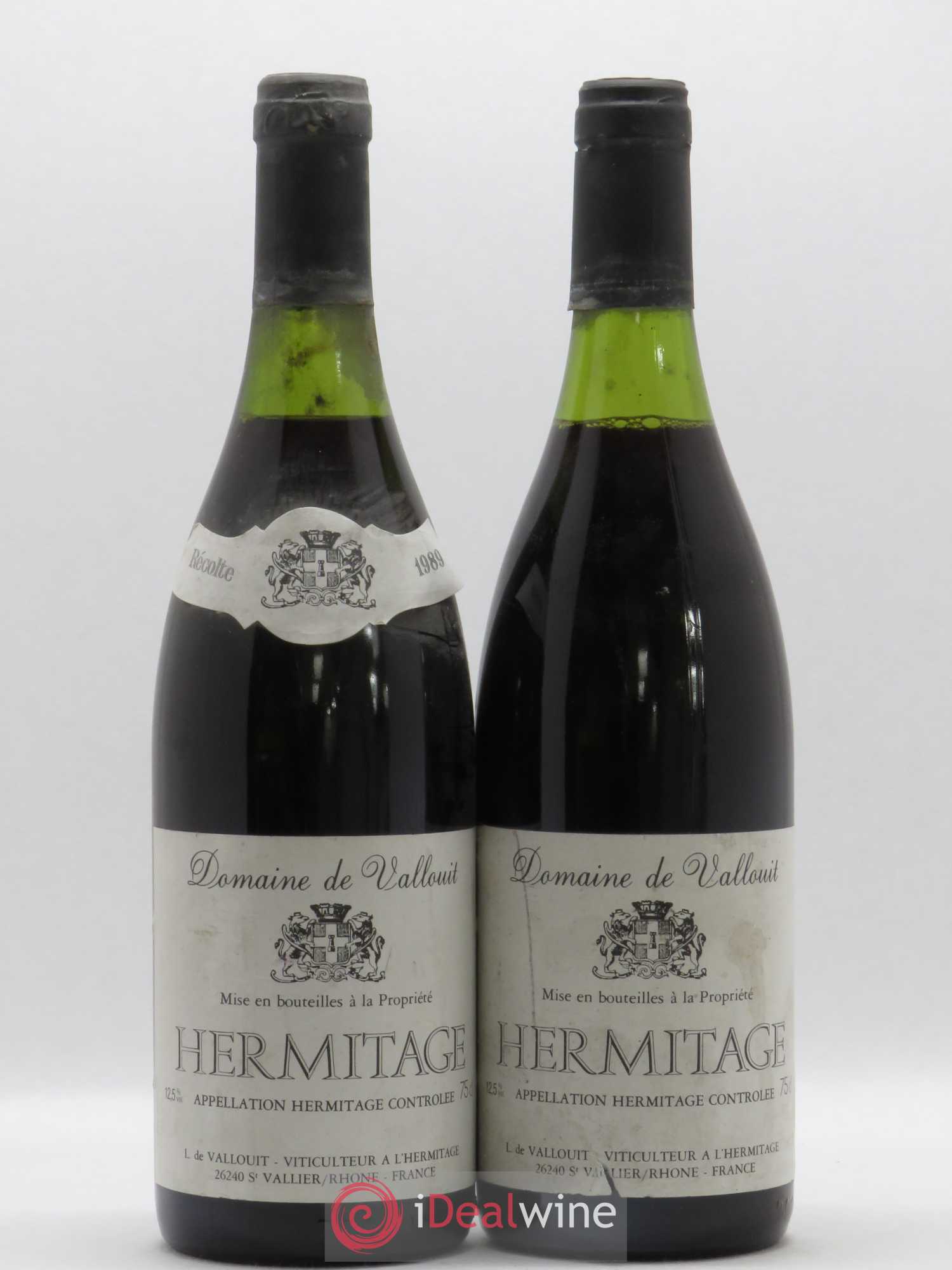 Hermitage Domaine de Vallouit 1989 - Lot de 2 bouteilles - 0