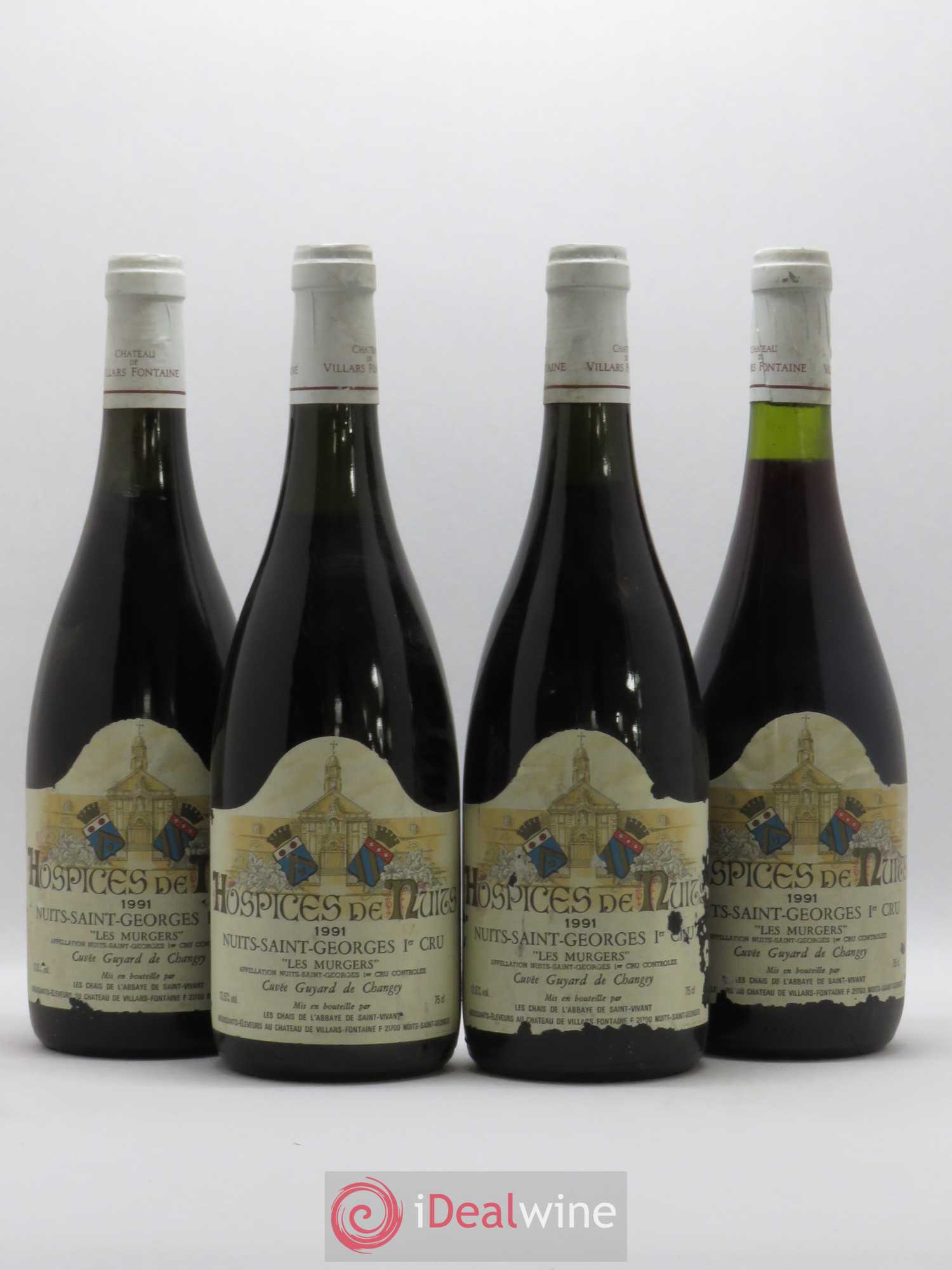 Nuits-Saint-Georges 1er Cru Les Murgers Cuvée Guyard de Changey Hospices de Nuits 1991 - Lotto di 4 bottiglie - 0